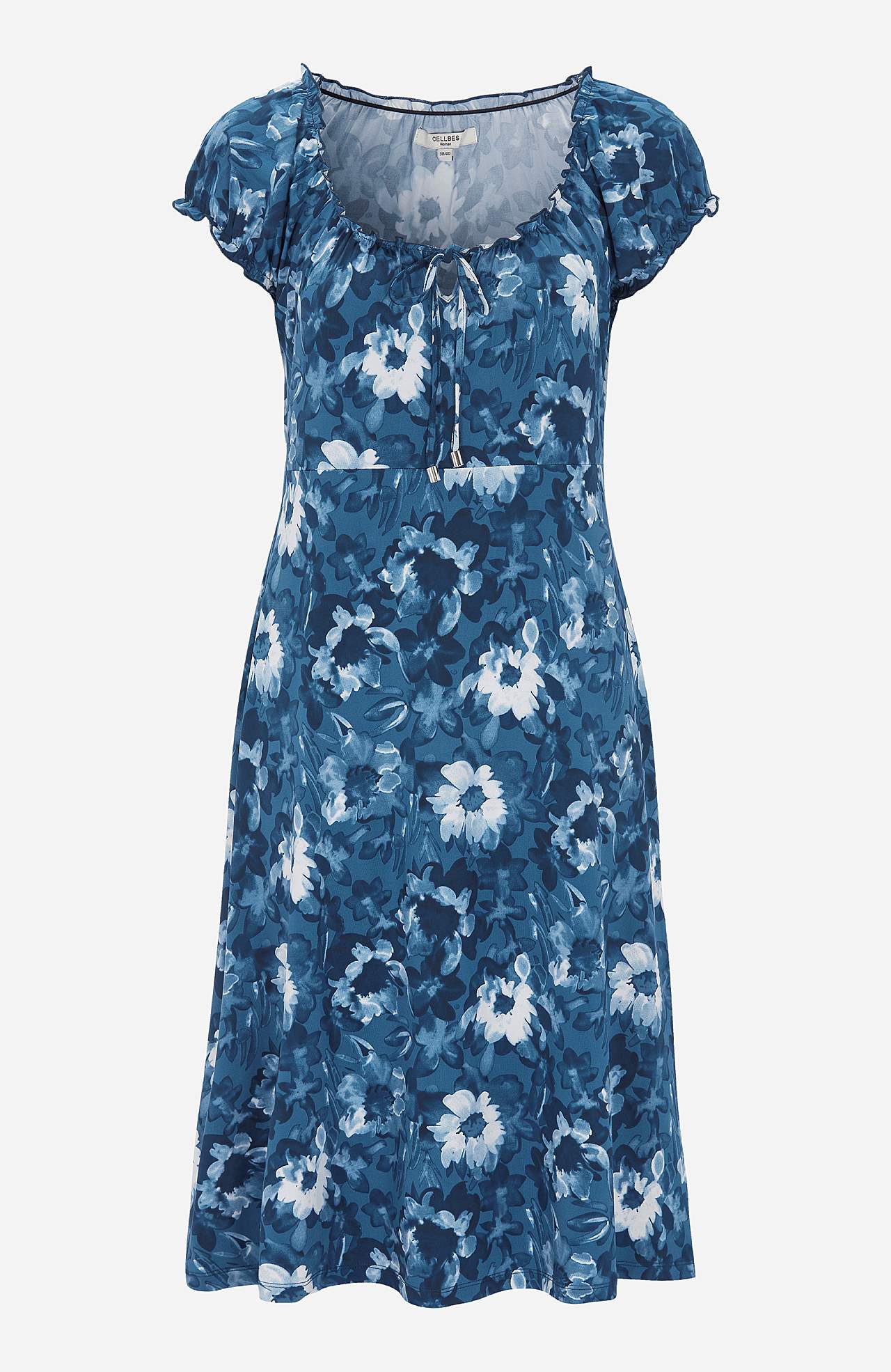 Mønstret off-shoulder-kjole
