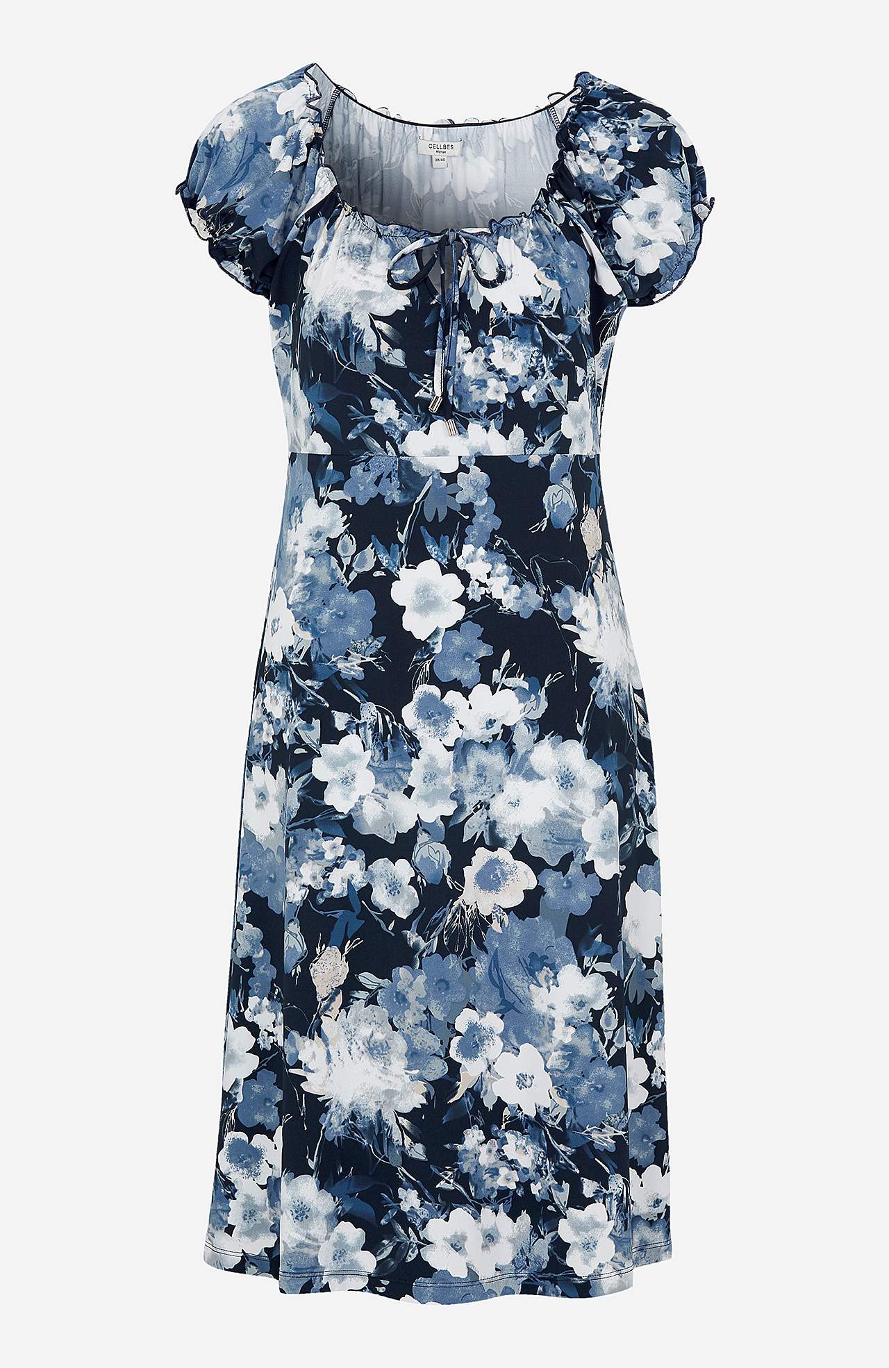 Mønstret off-shoulder-kjole
