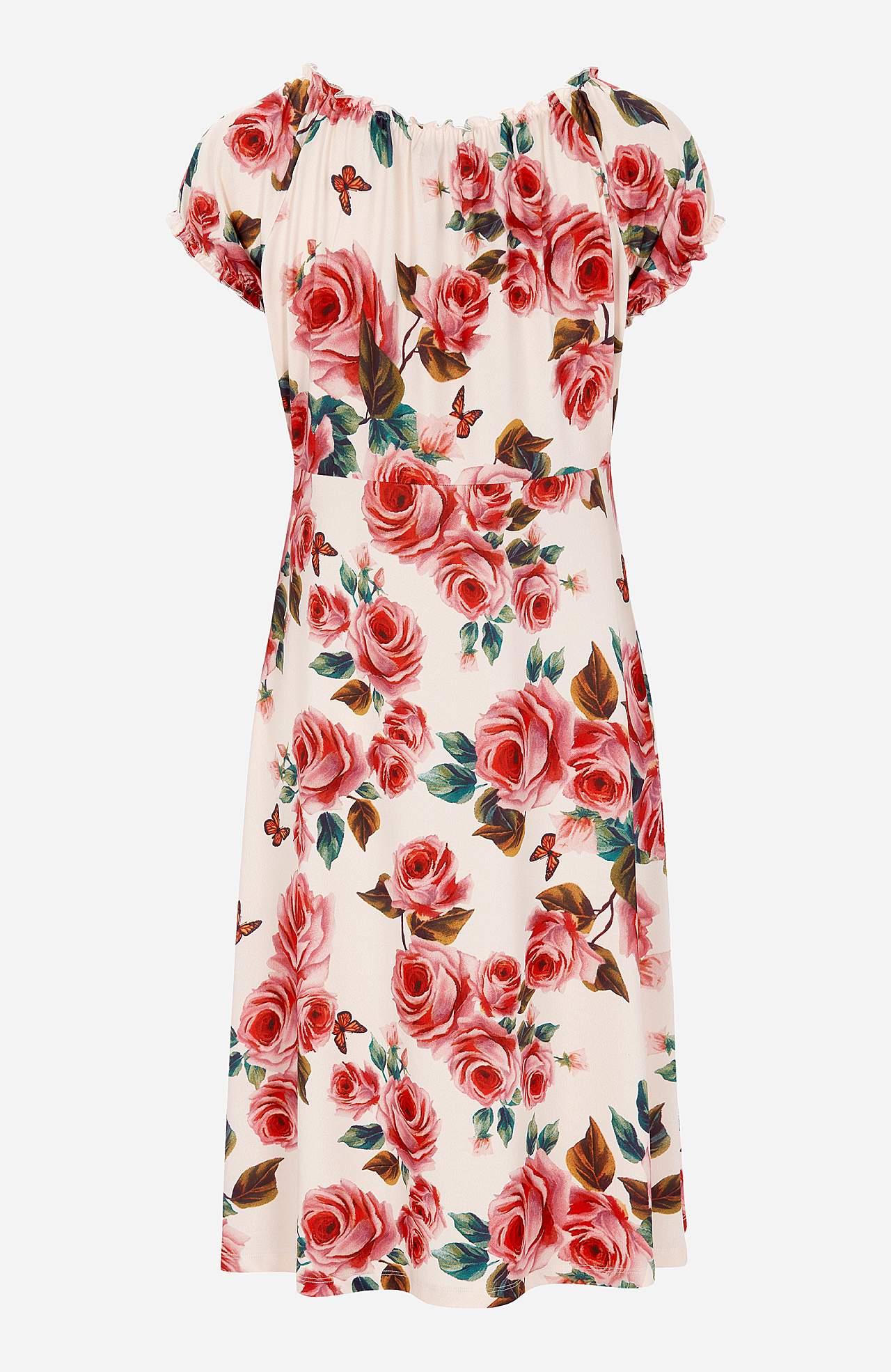 Mønstret off-shoulder-kjole