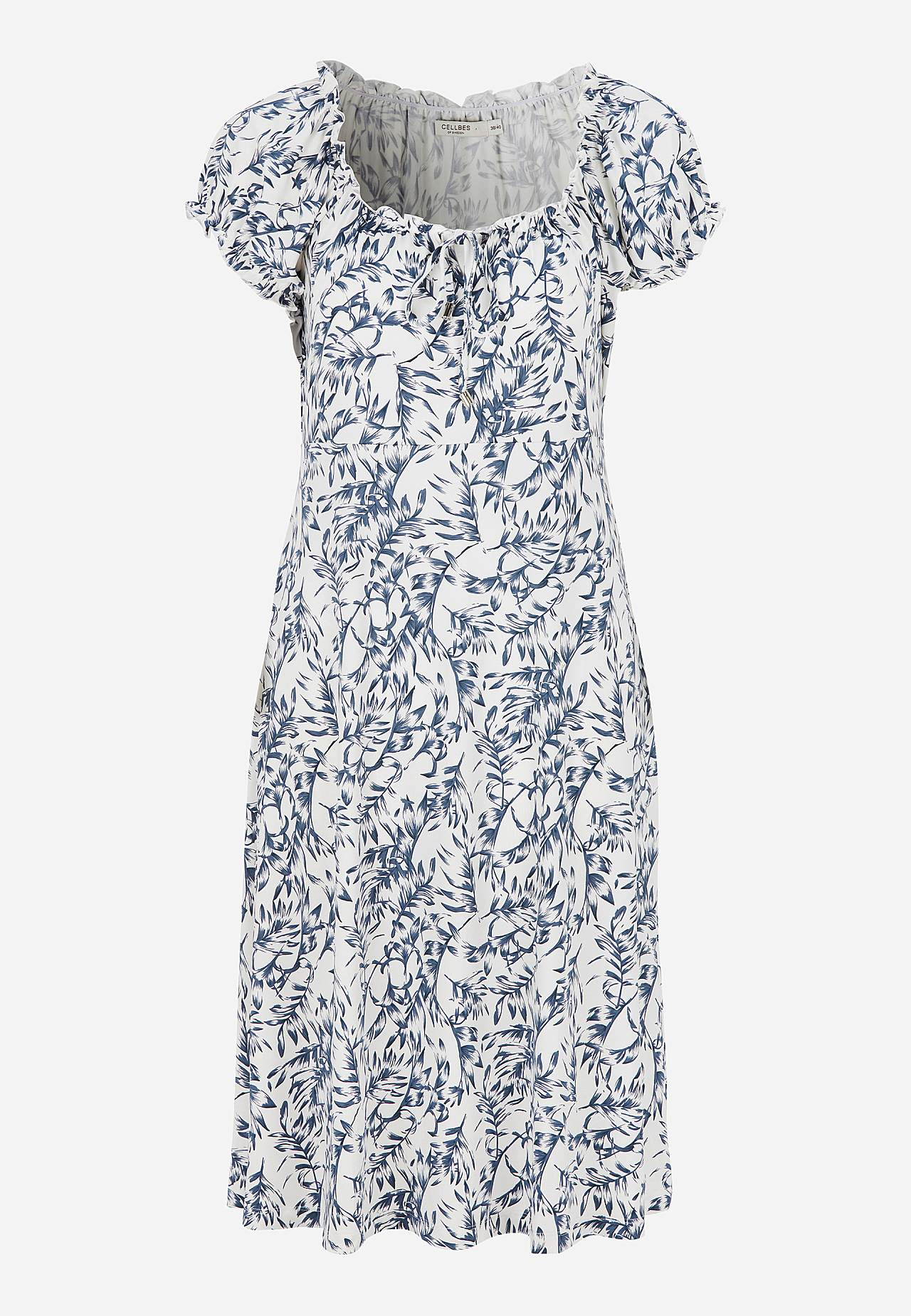 Mønstret off-shoulder-kjole