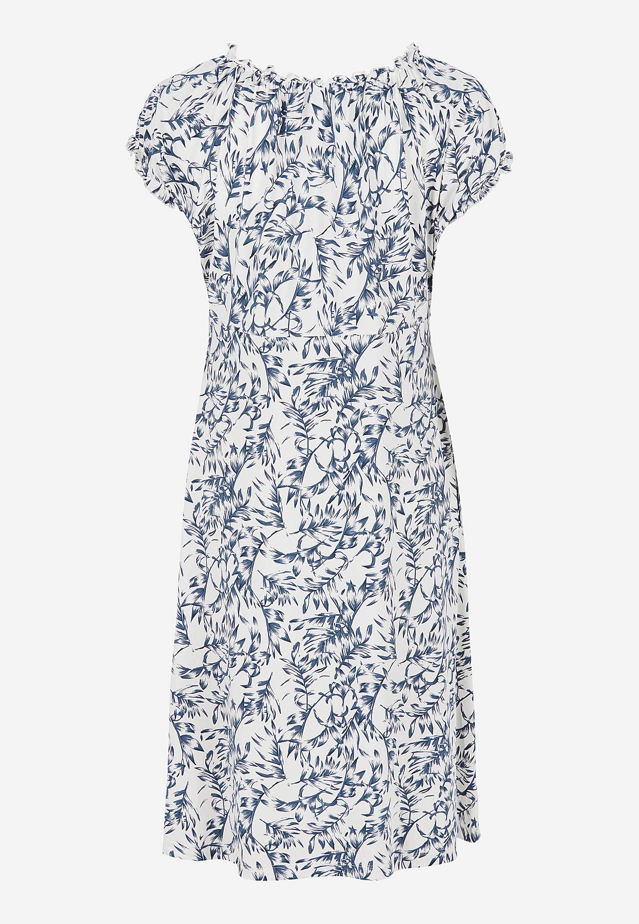 Mønstret off-shoulder-kjole