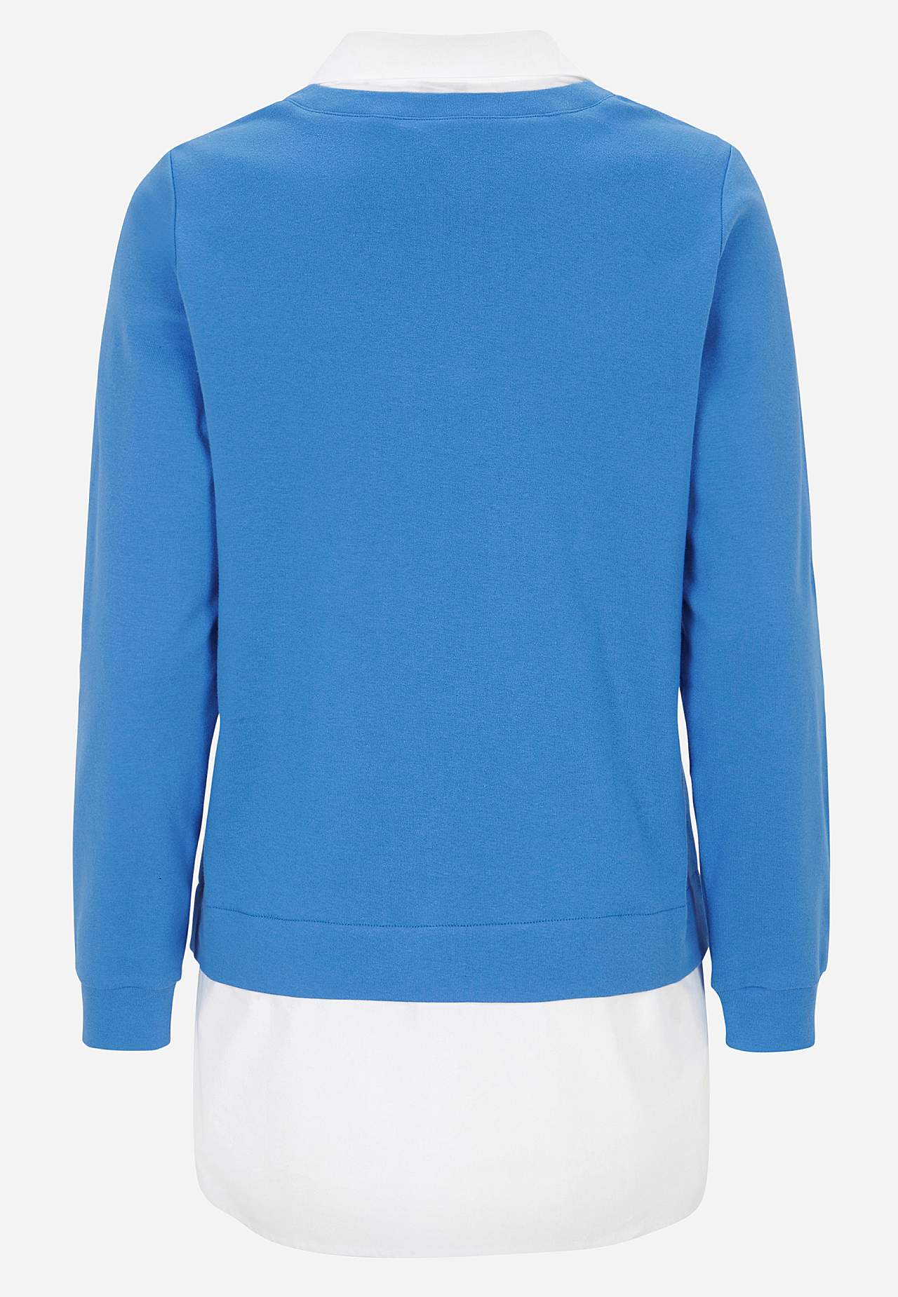Jerseytop med syet skjorte krave