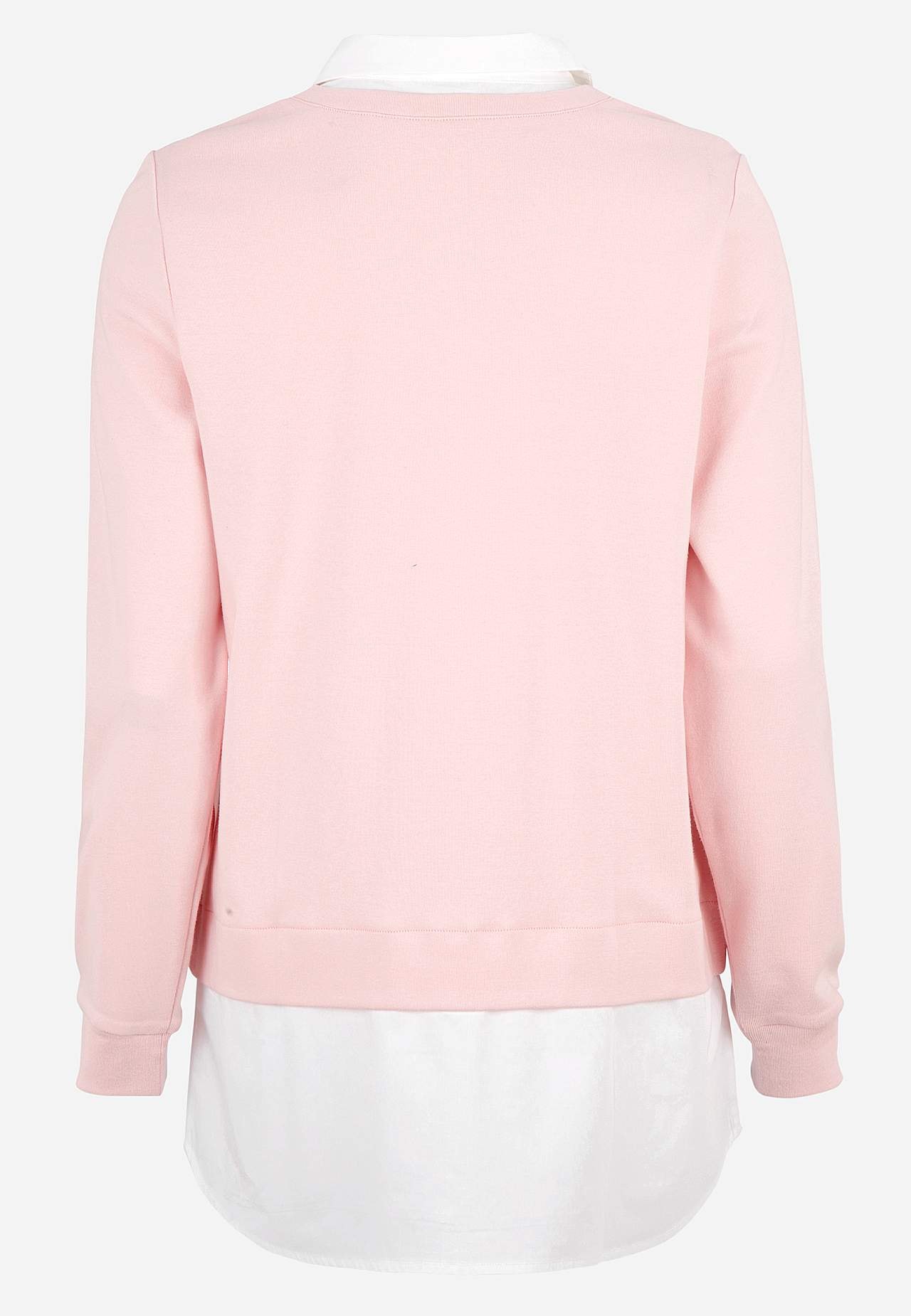 Jerseytop med syet skjorte krave