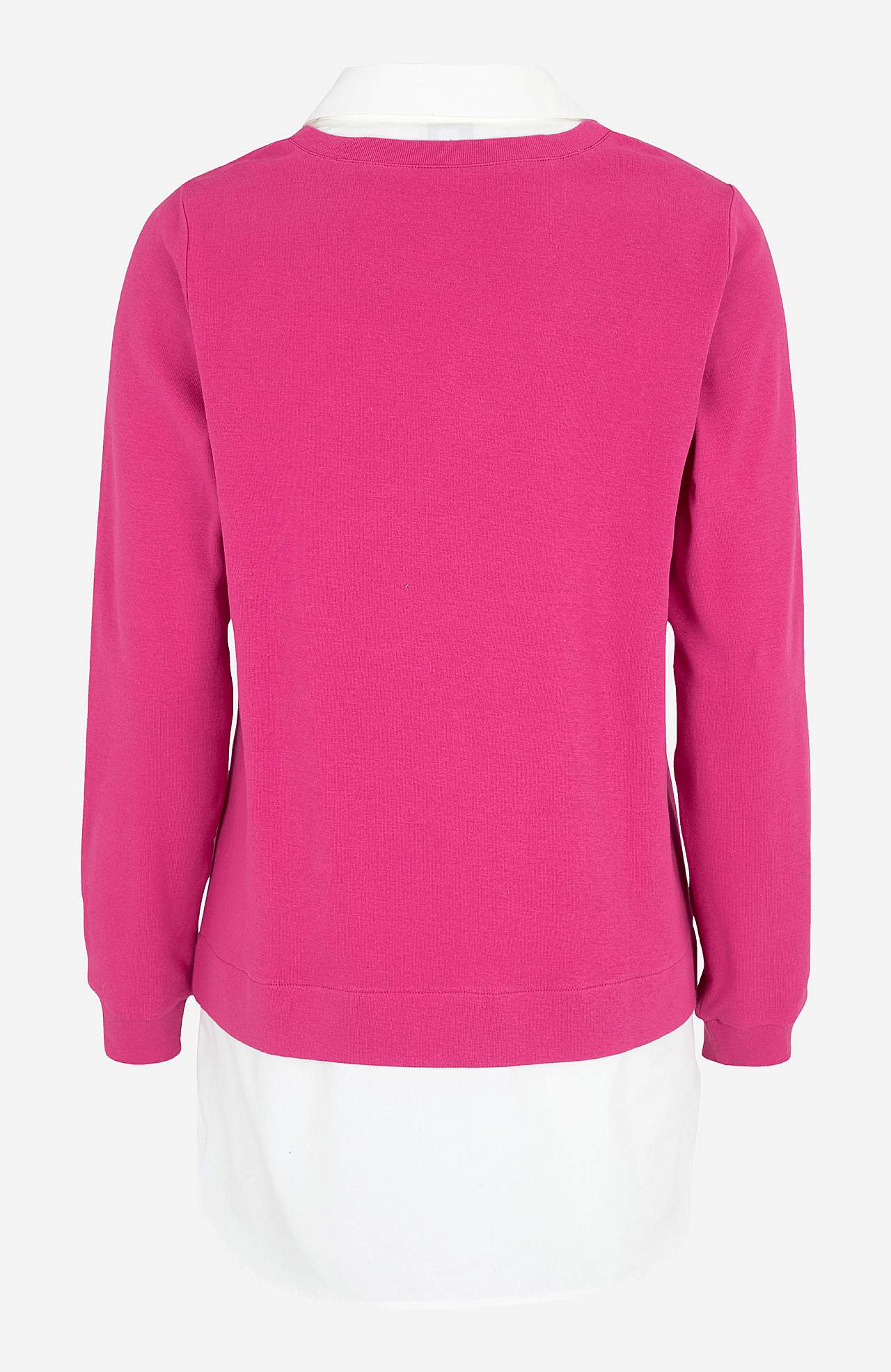 Jerseytop med syet skjorte krave