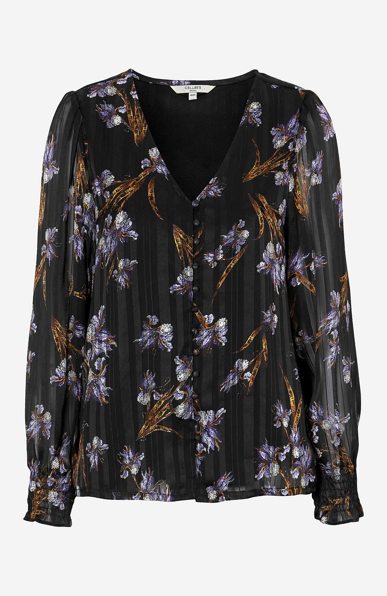 Mønstret bluse med knapper Tilde