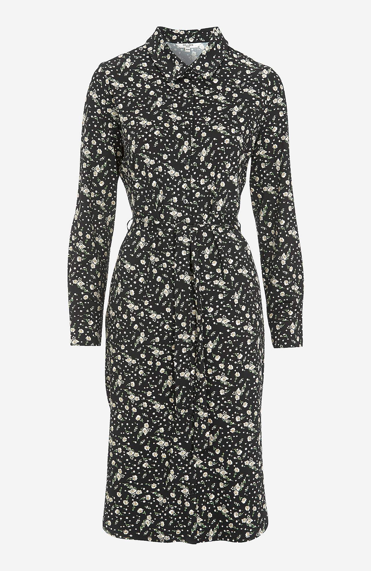 Mønstret skjortekjole