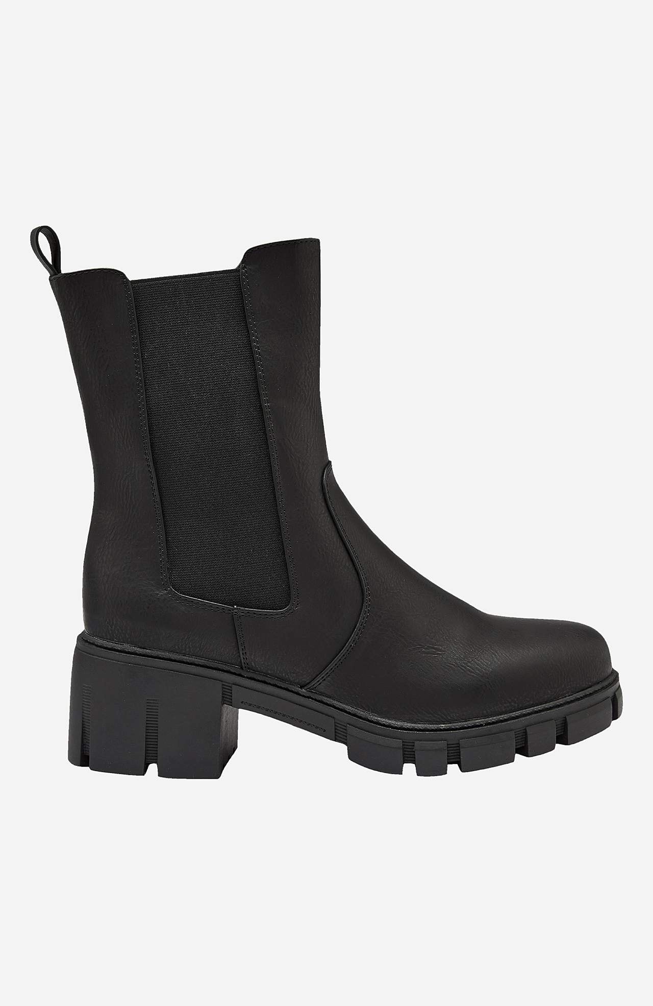 Høj chelseaboot med lynlås på indersiden