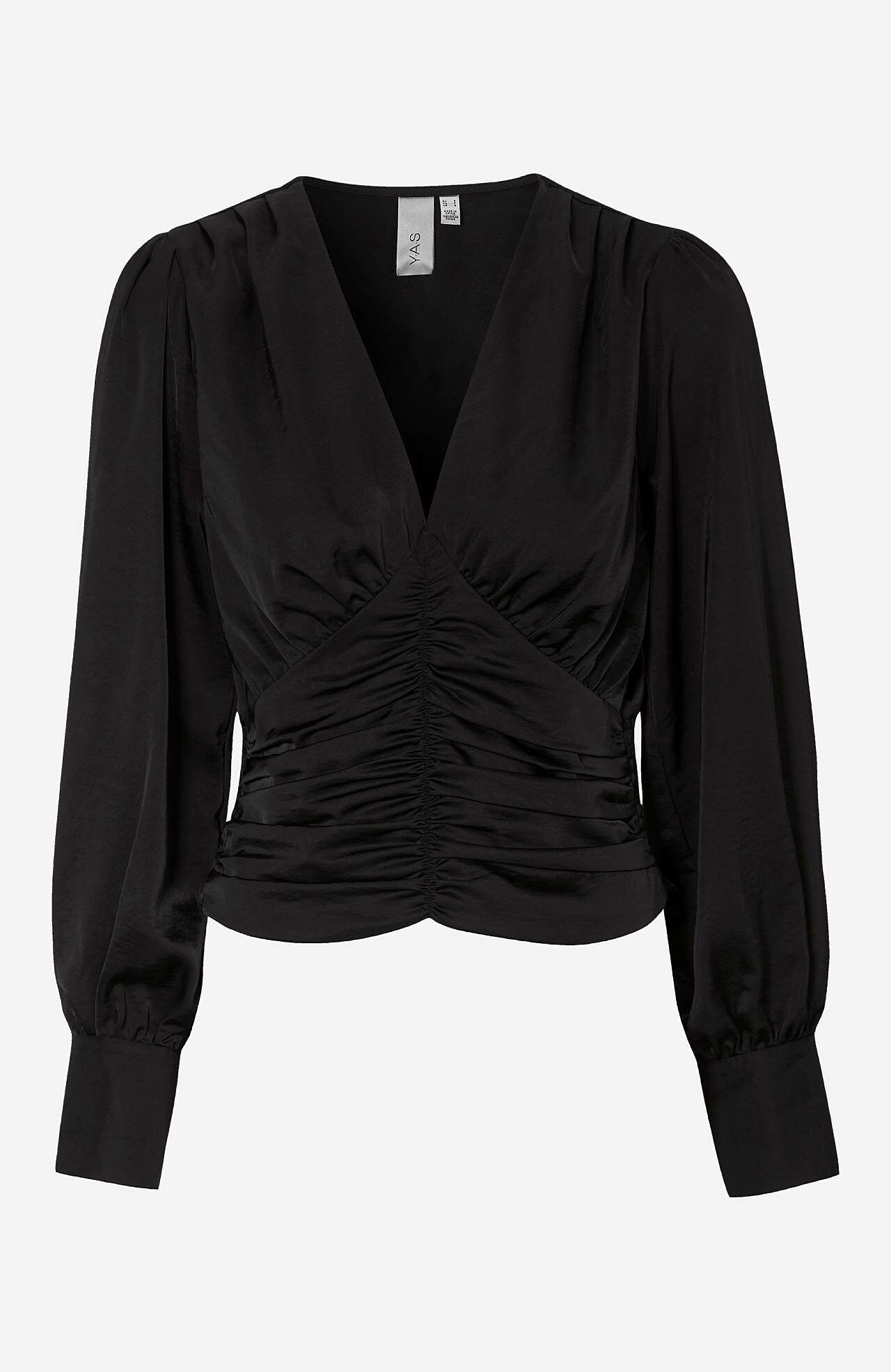 Satinbluse med drapering Pamela
