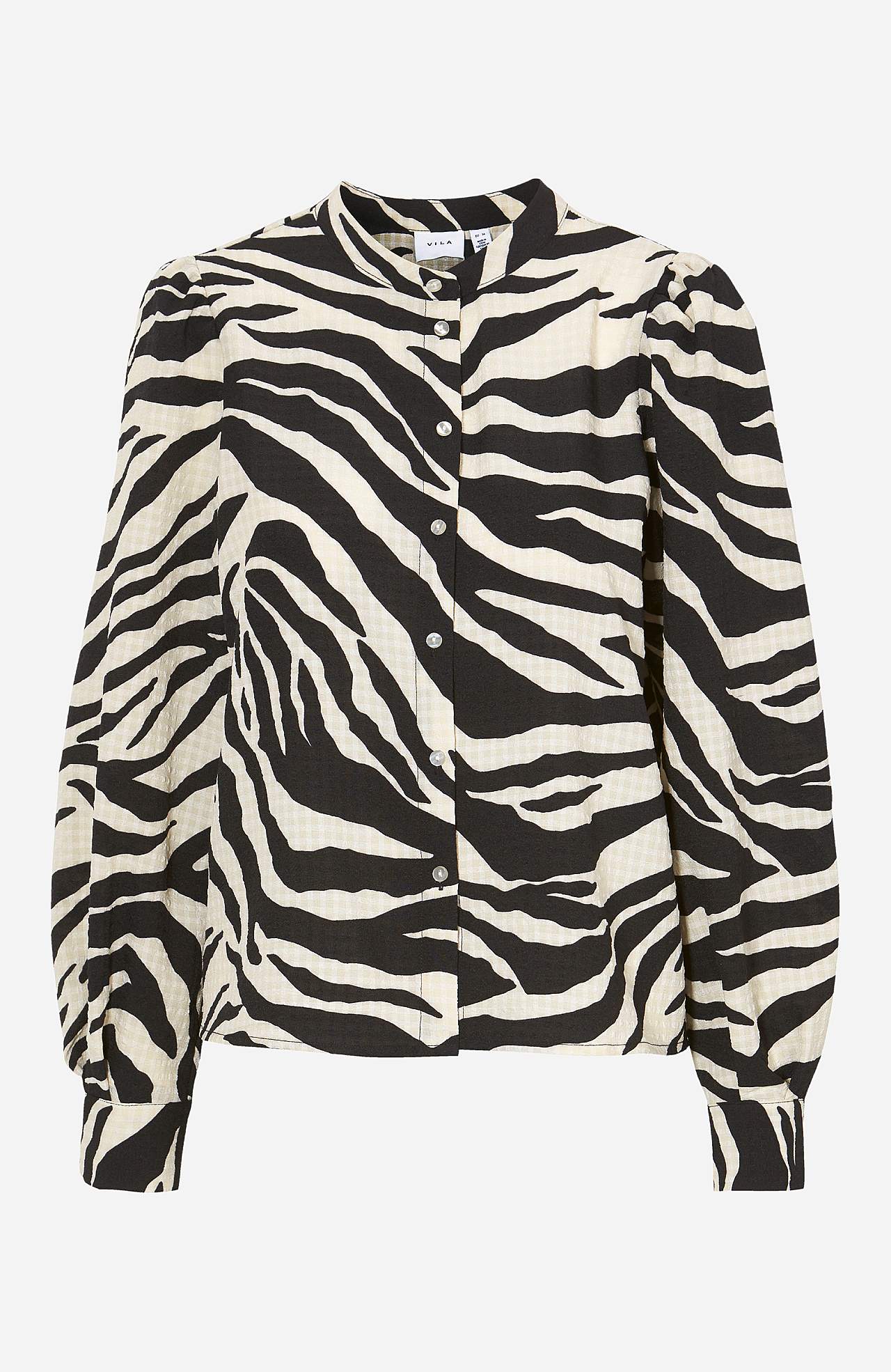 Mønstret bluse i seersucker