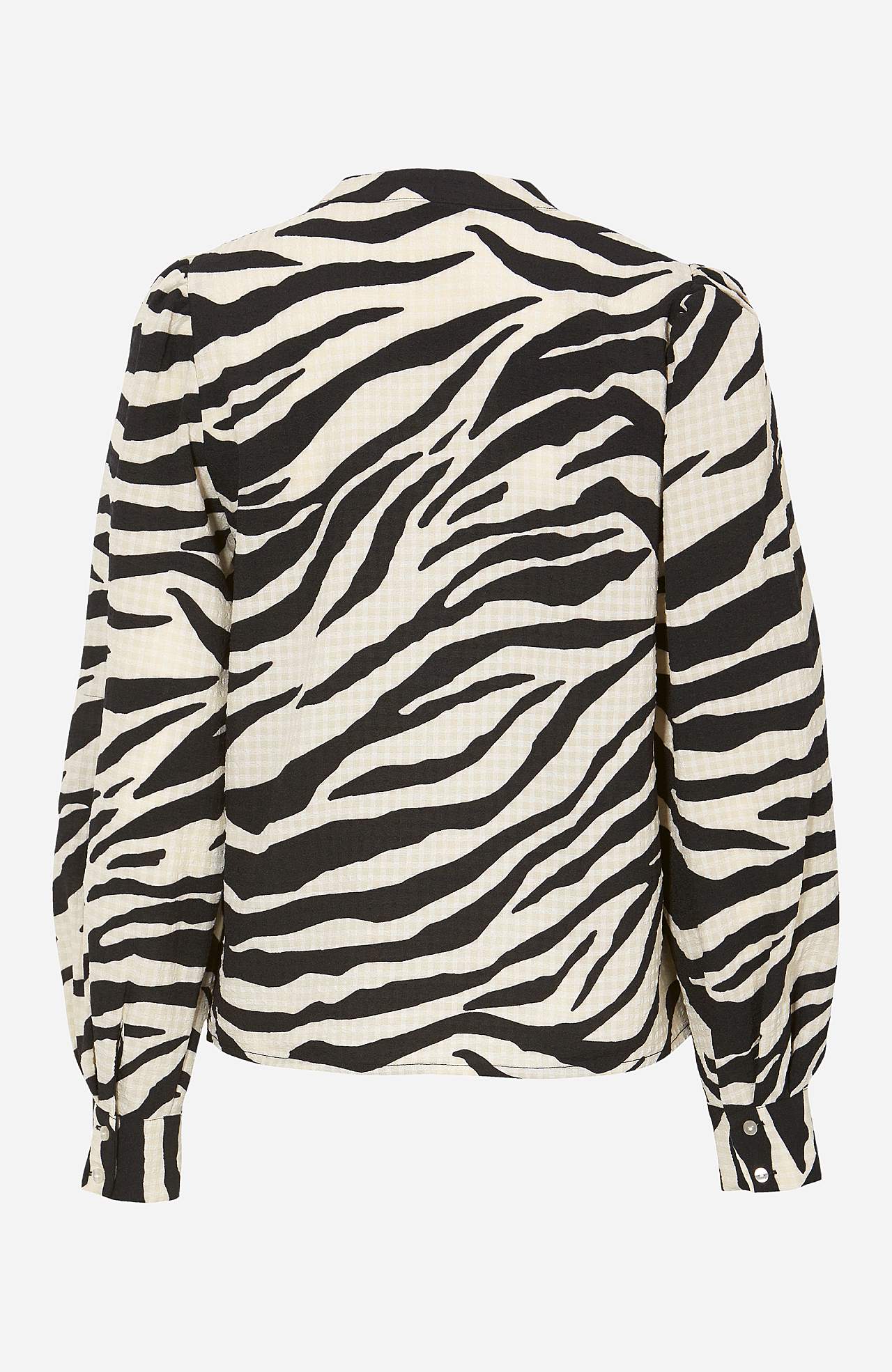 Mønstret bluse i seersucker