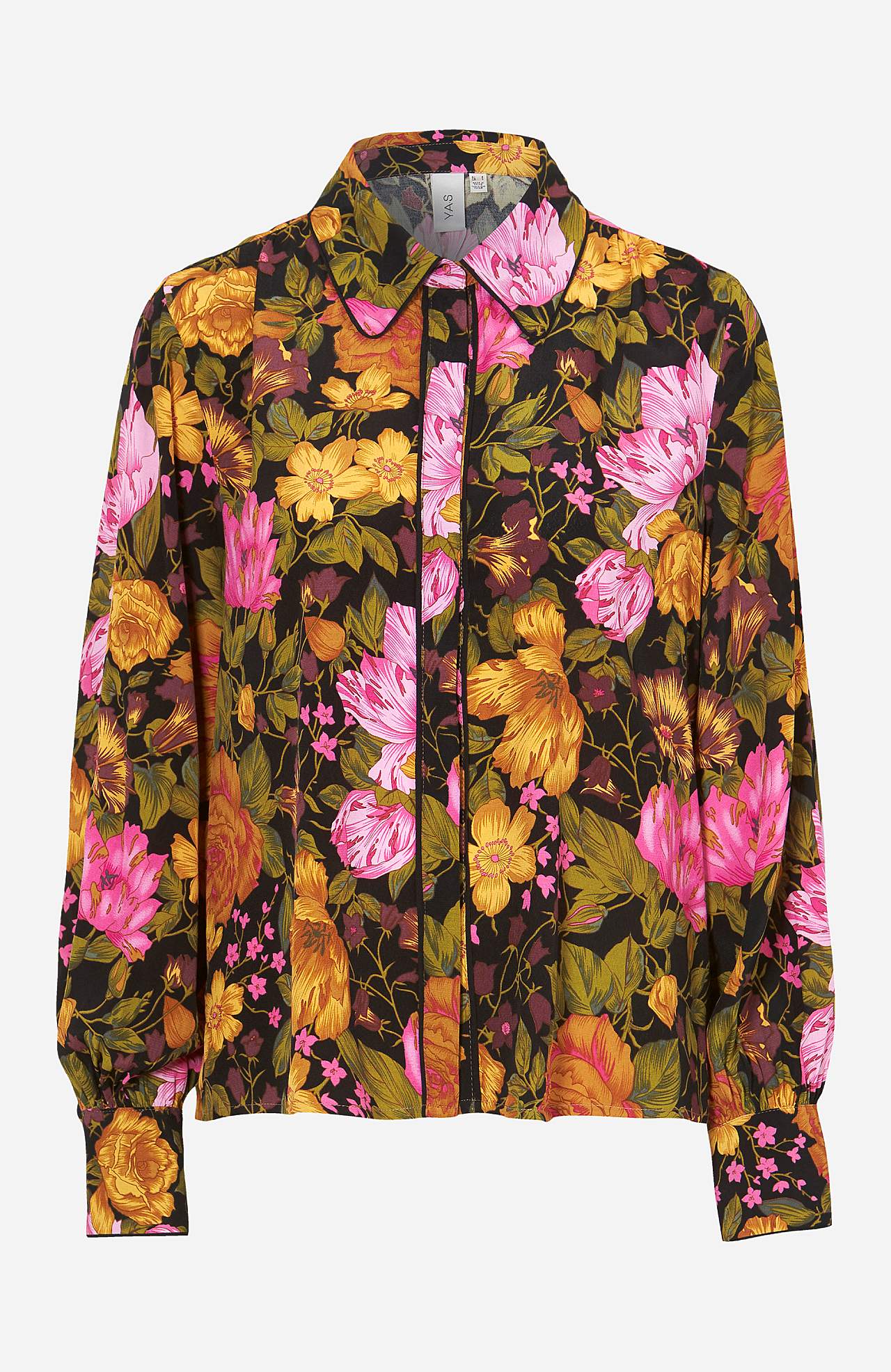 Blomstret bluse med lange ærmer