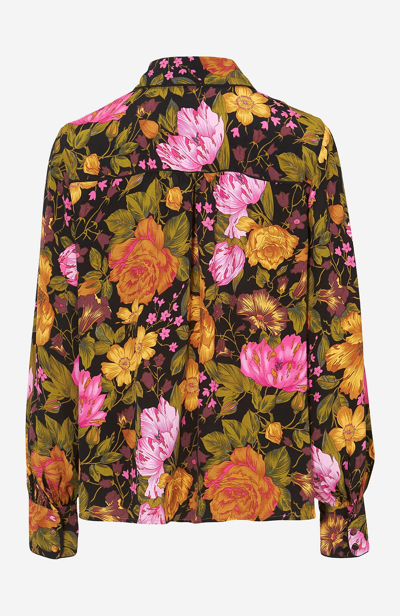 Blomstret bluse med lange ærmer