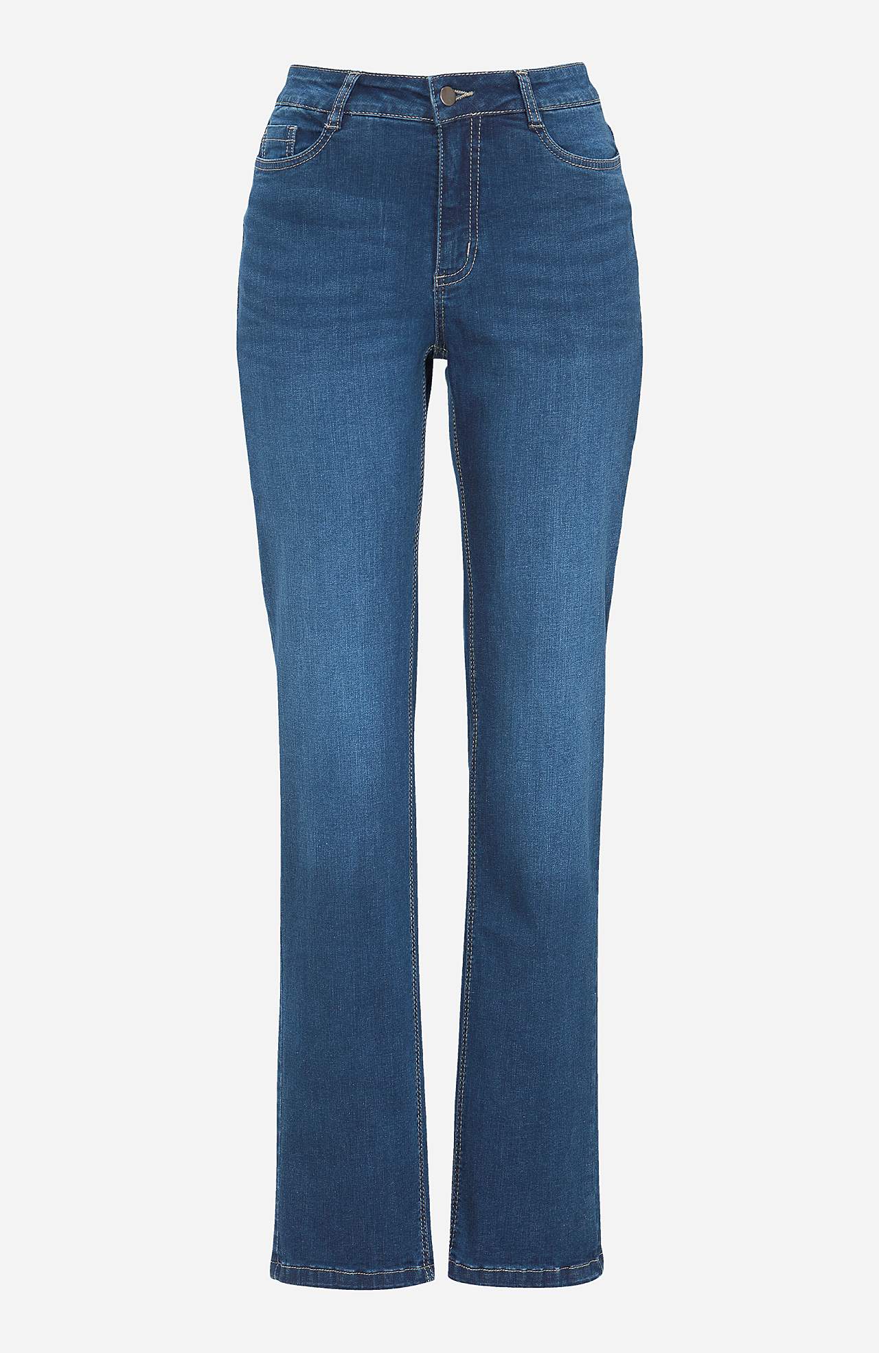 Stretchjeans med lige ben - tre længder