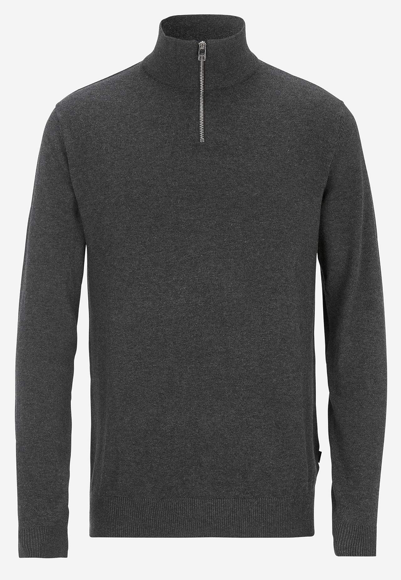 Fintstrikket trøje med lynlås
