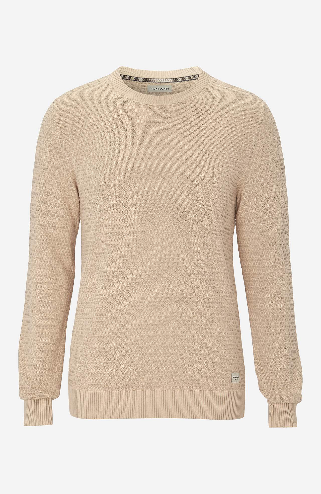 Strukturstrikket bomuldstrøje Atlas knit crew neck