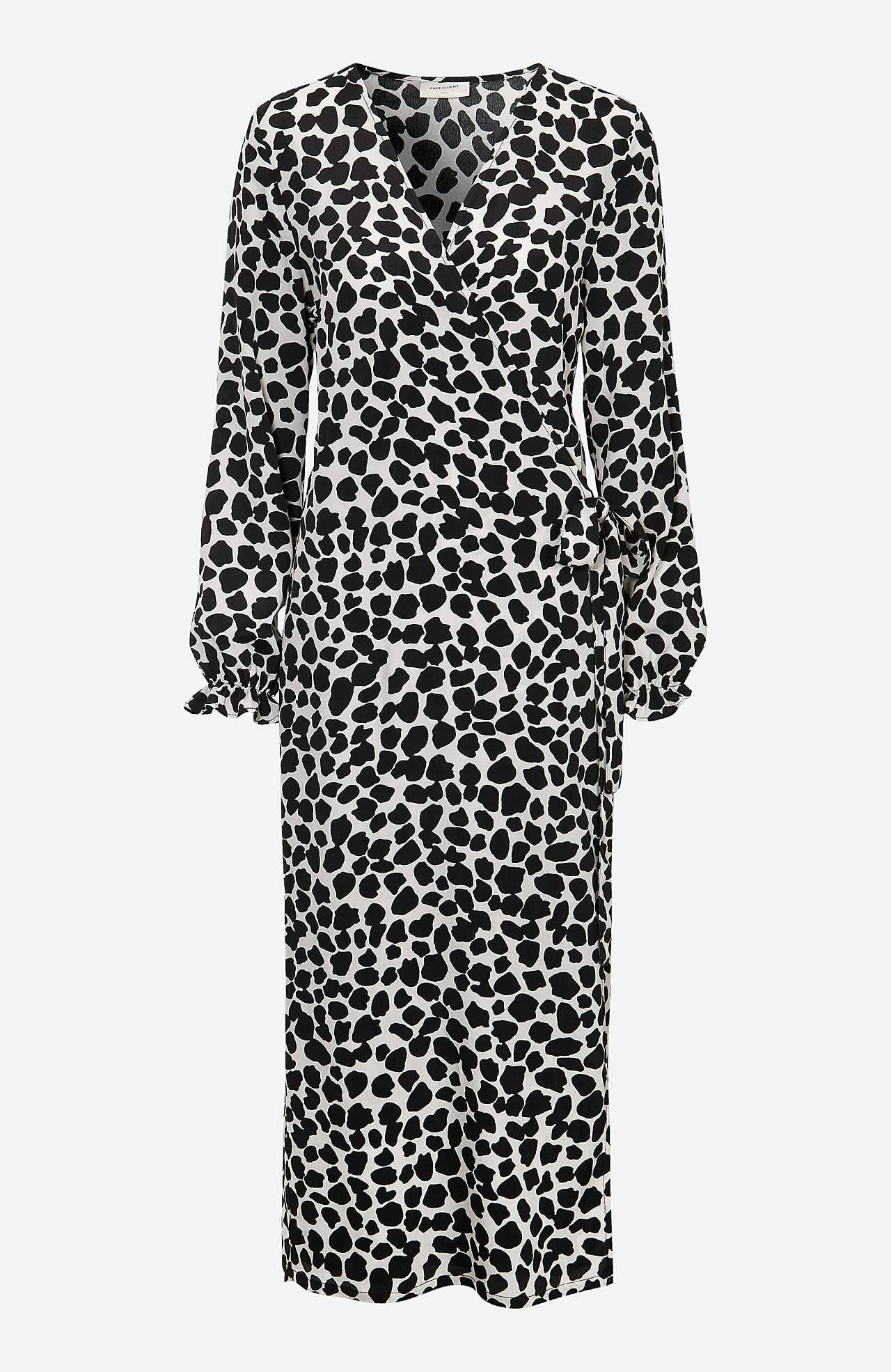 Mønstret slå-om kjole