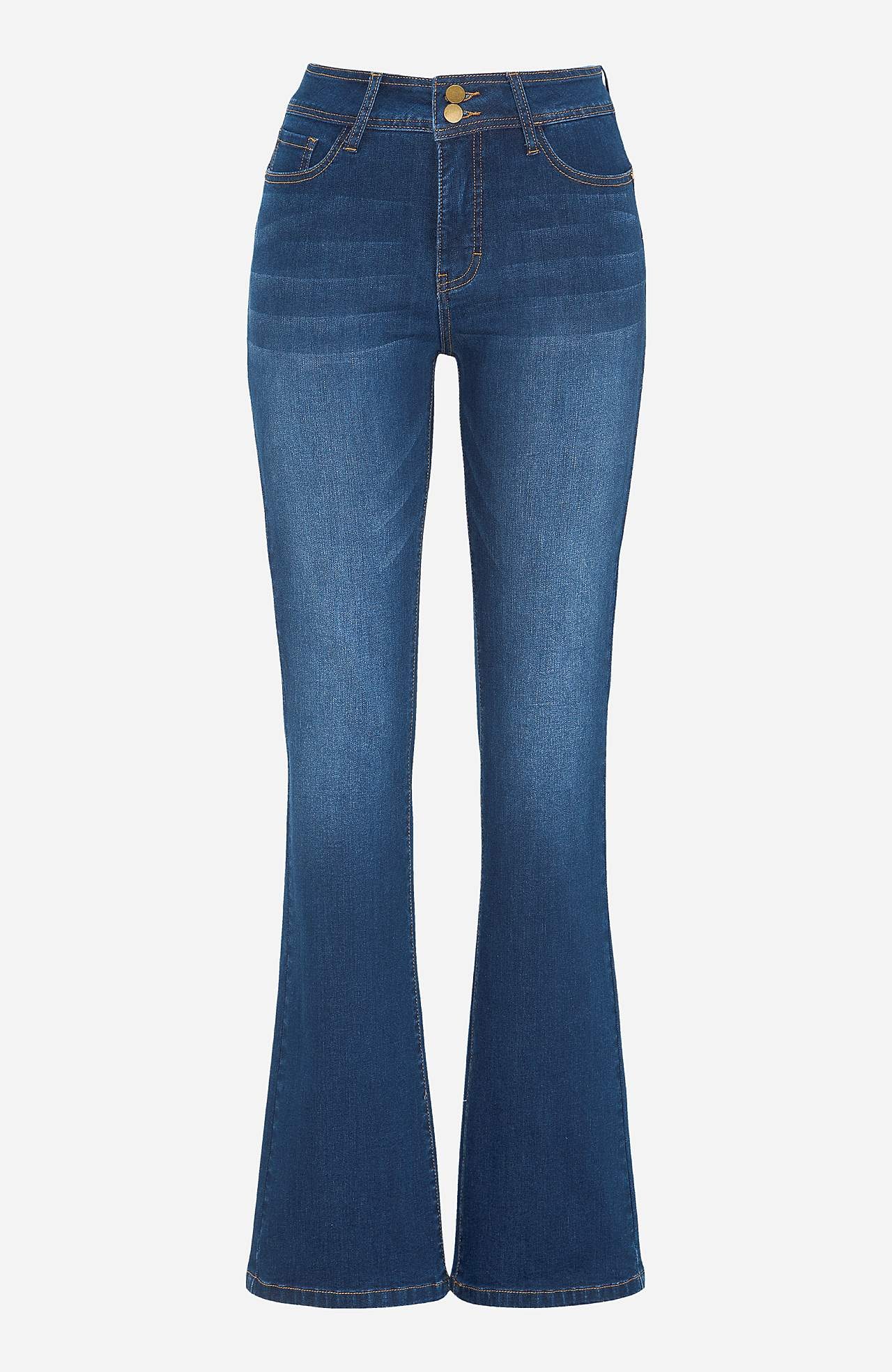 Shaping-jeans med bootcut og stræk