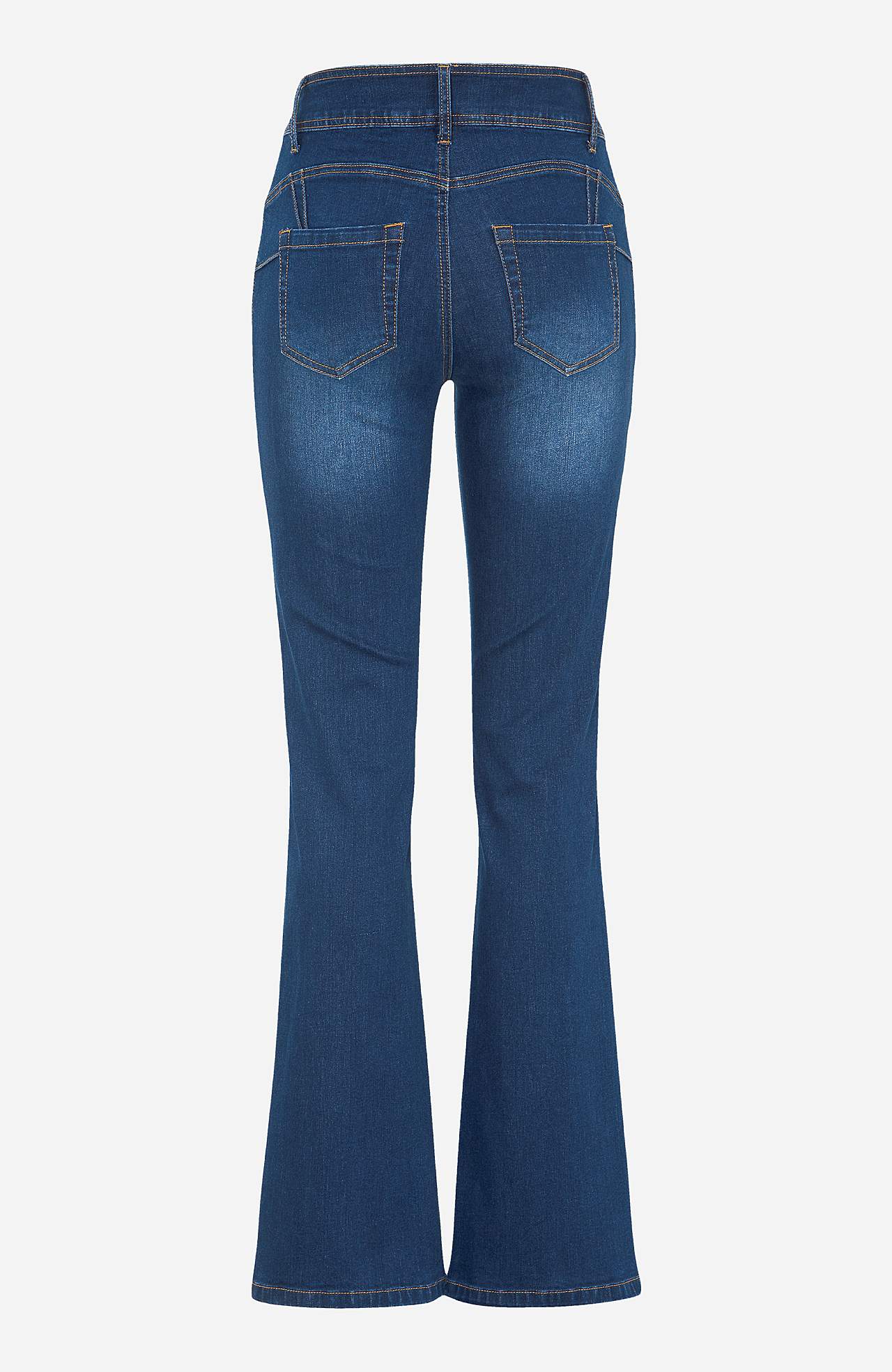 Shaping-jeans med bootcut og superstræk