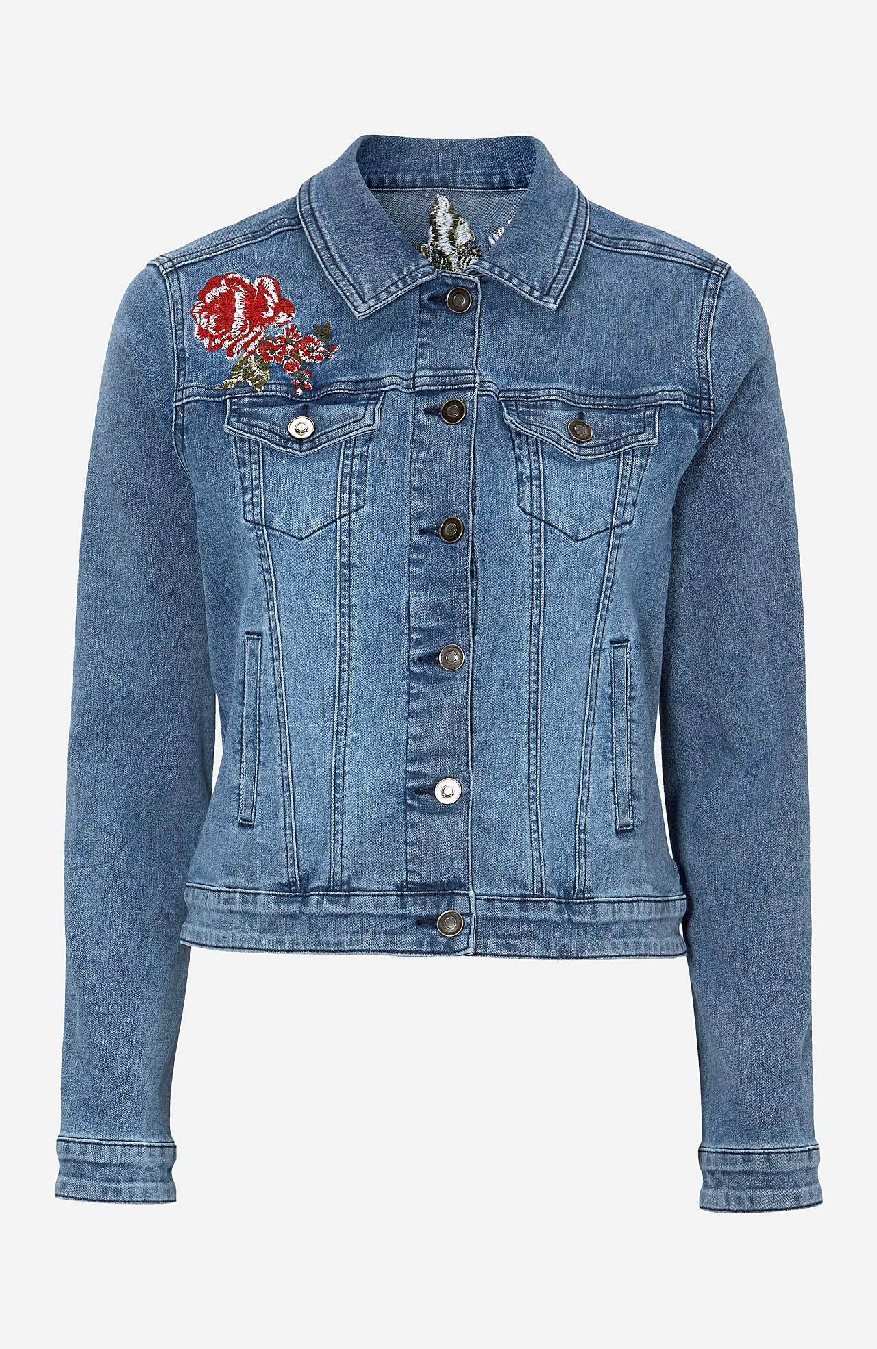 Jeansjakke med broderier Betty