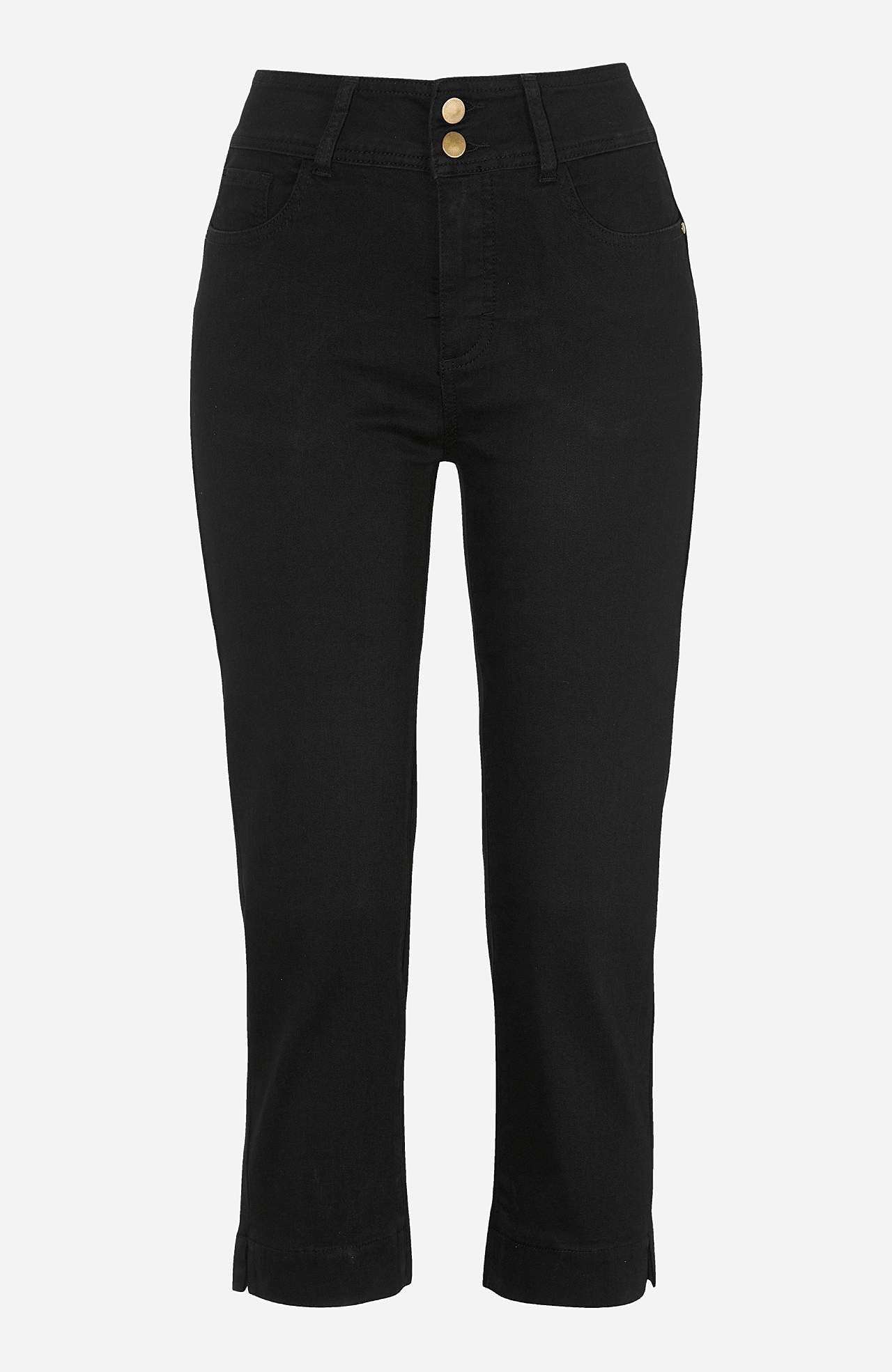 Elastiske crop jeans med shaping-effekt