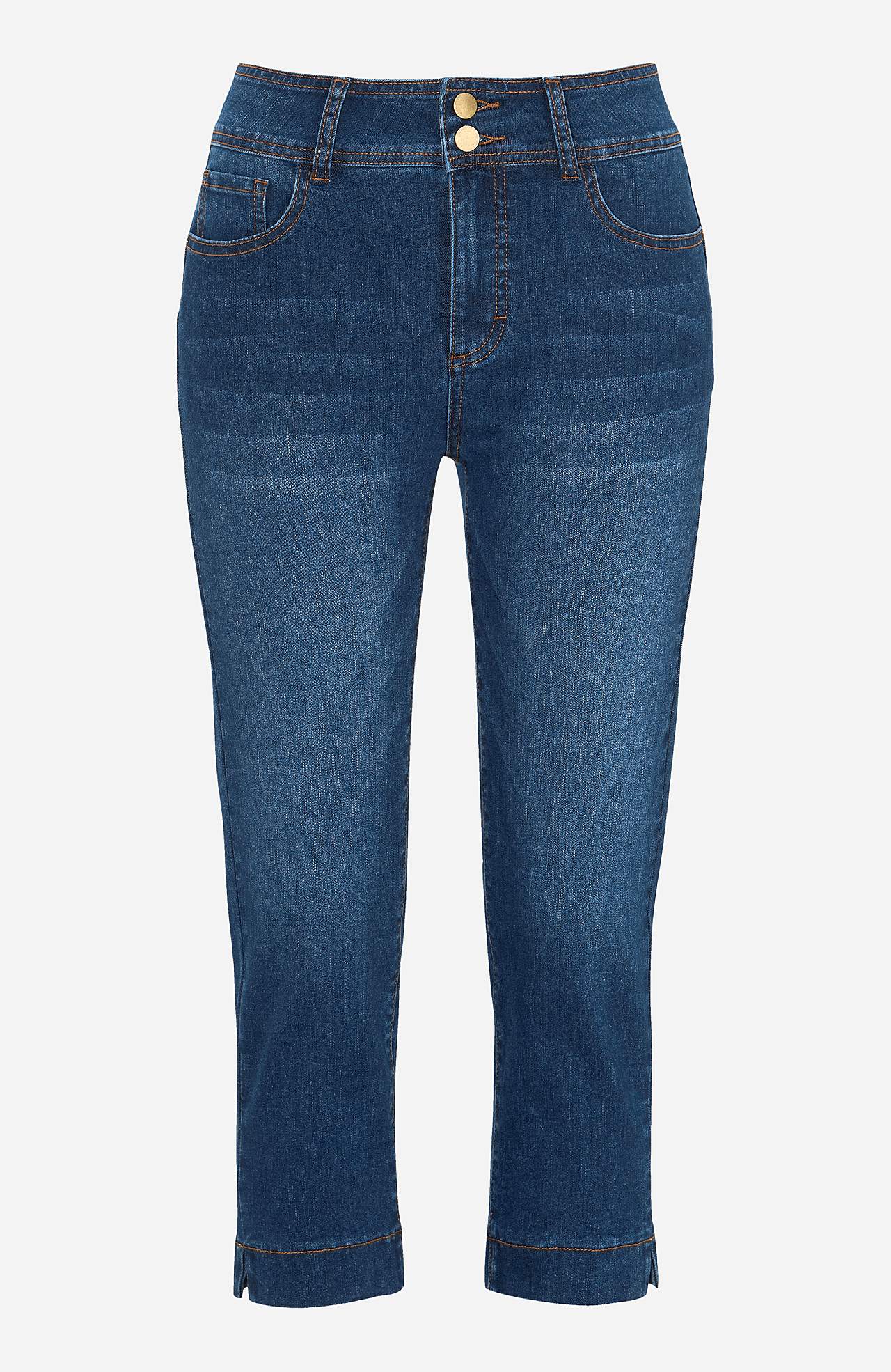 Elastiske crop jeans med shaping-effekt