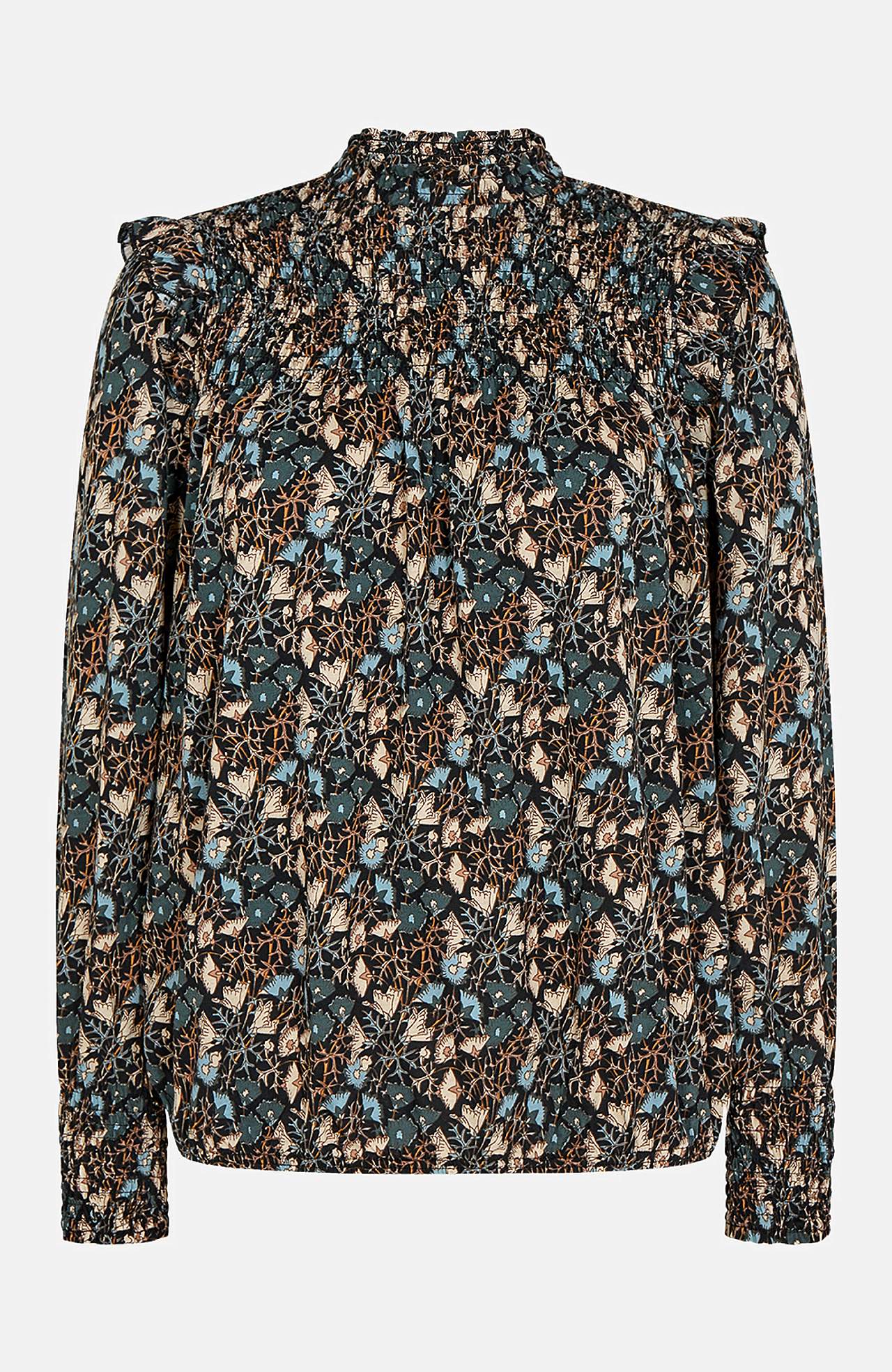 Bluse med elastik ved nederste kant og en smock