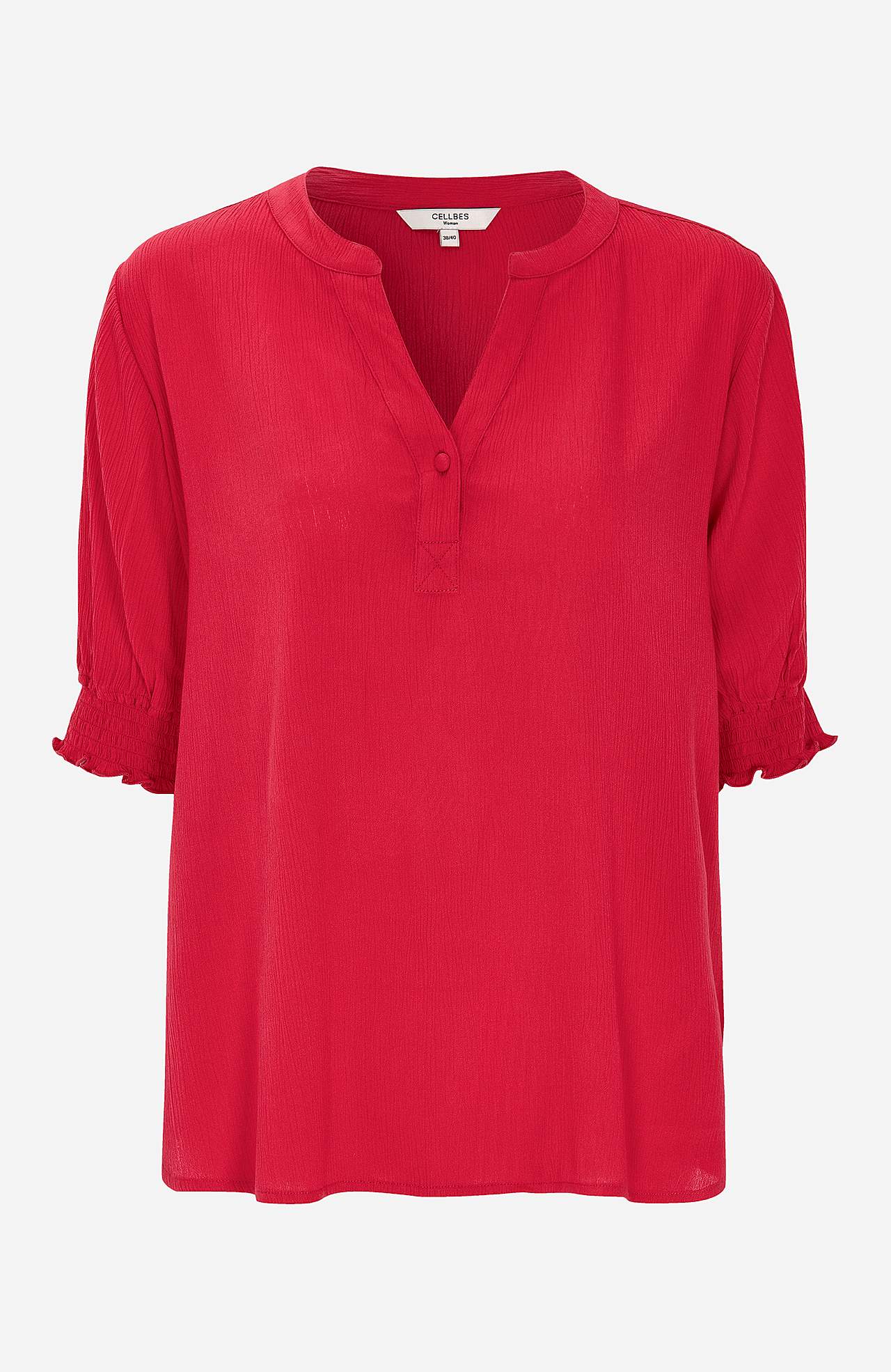 Kreppet bluse med smock