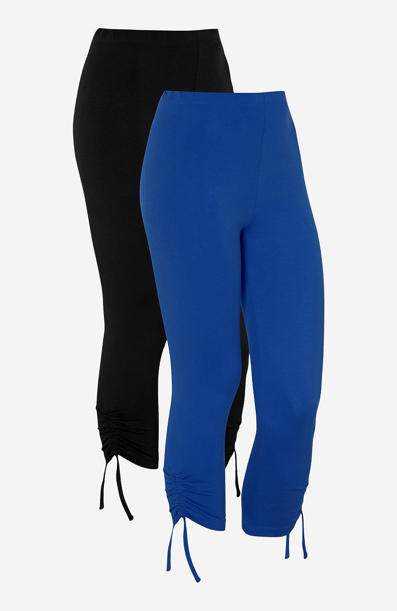 Capri leggings med træksnøre på benafslutningerne Astrid 2-pack