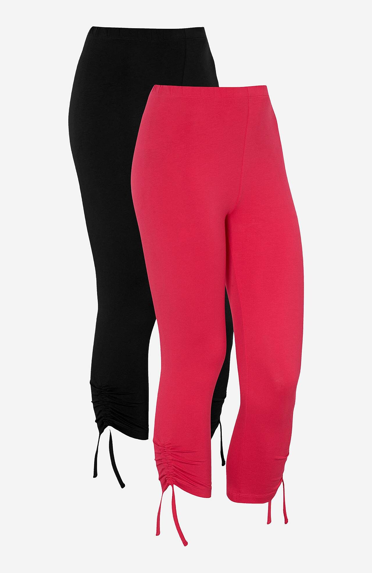 Capri leggings med træksnøre på benafslutningerne Astrid 2-pack