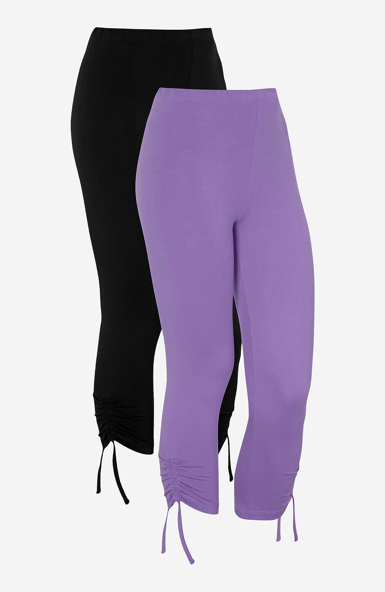 Capri leggings med træksnøre på benafslutningerne Astrid 2-pack