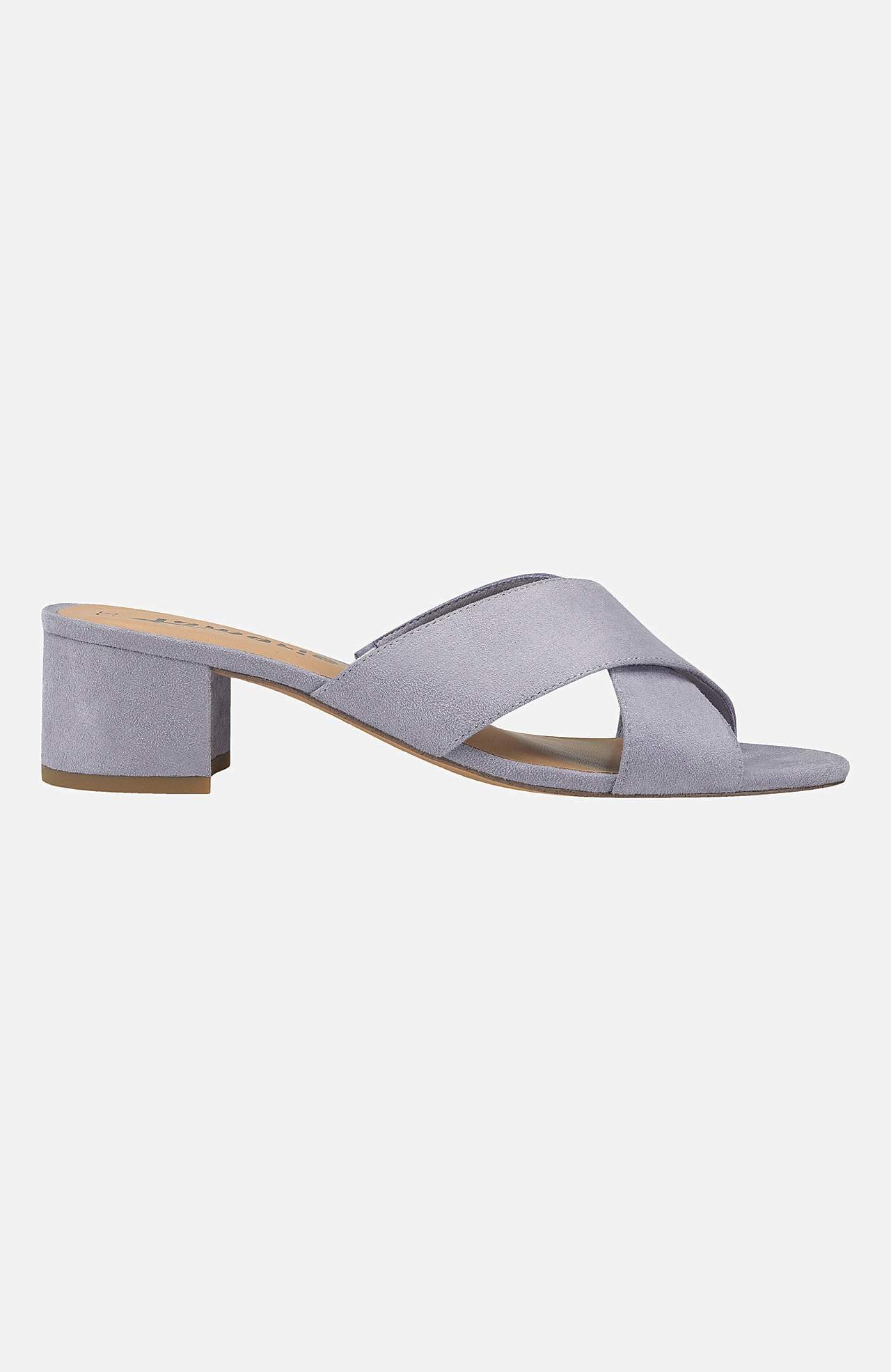 Sandal med hæl med lav blokhæl