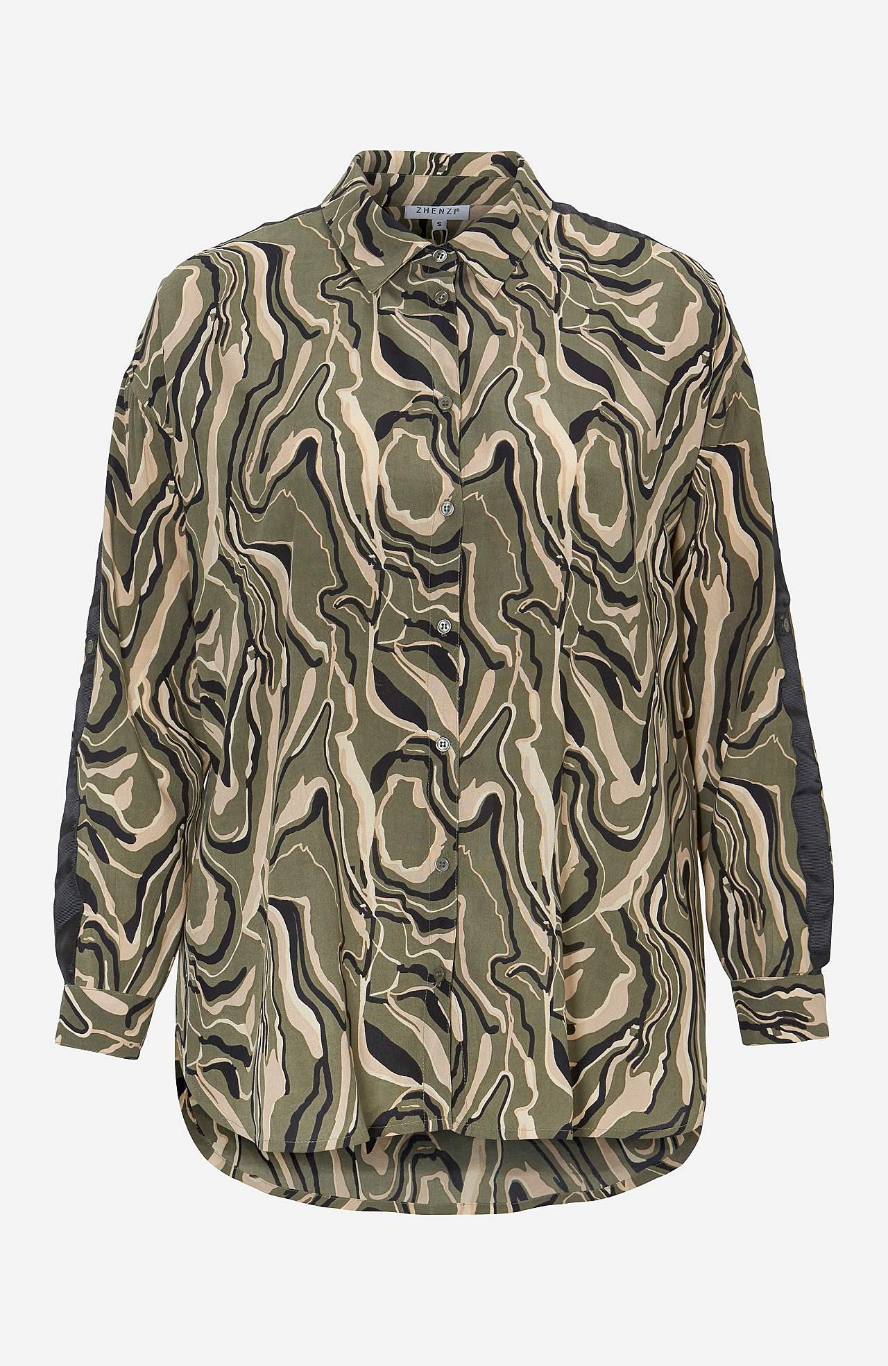 Mønstret lang skjorte