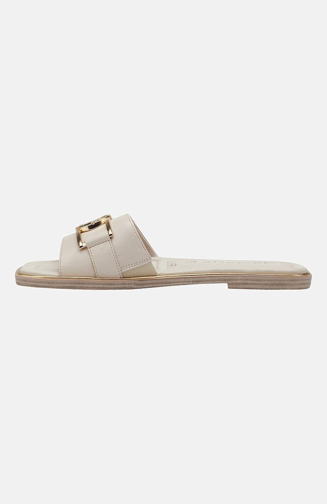 Slip in-sandal i læder