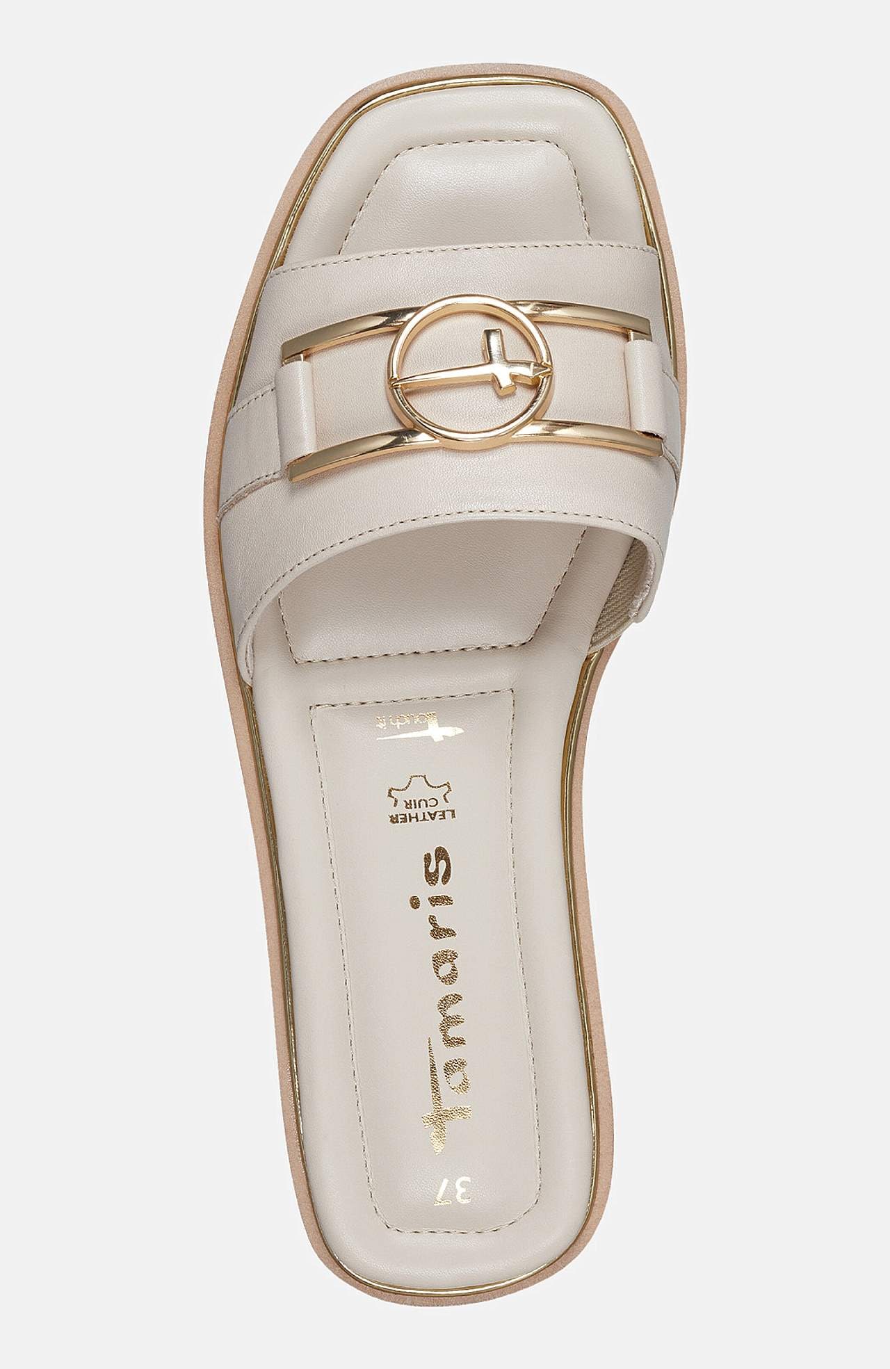 Slip in-sandal i læder
