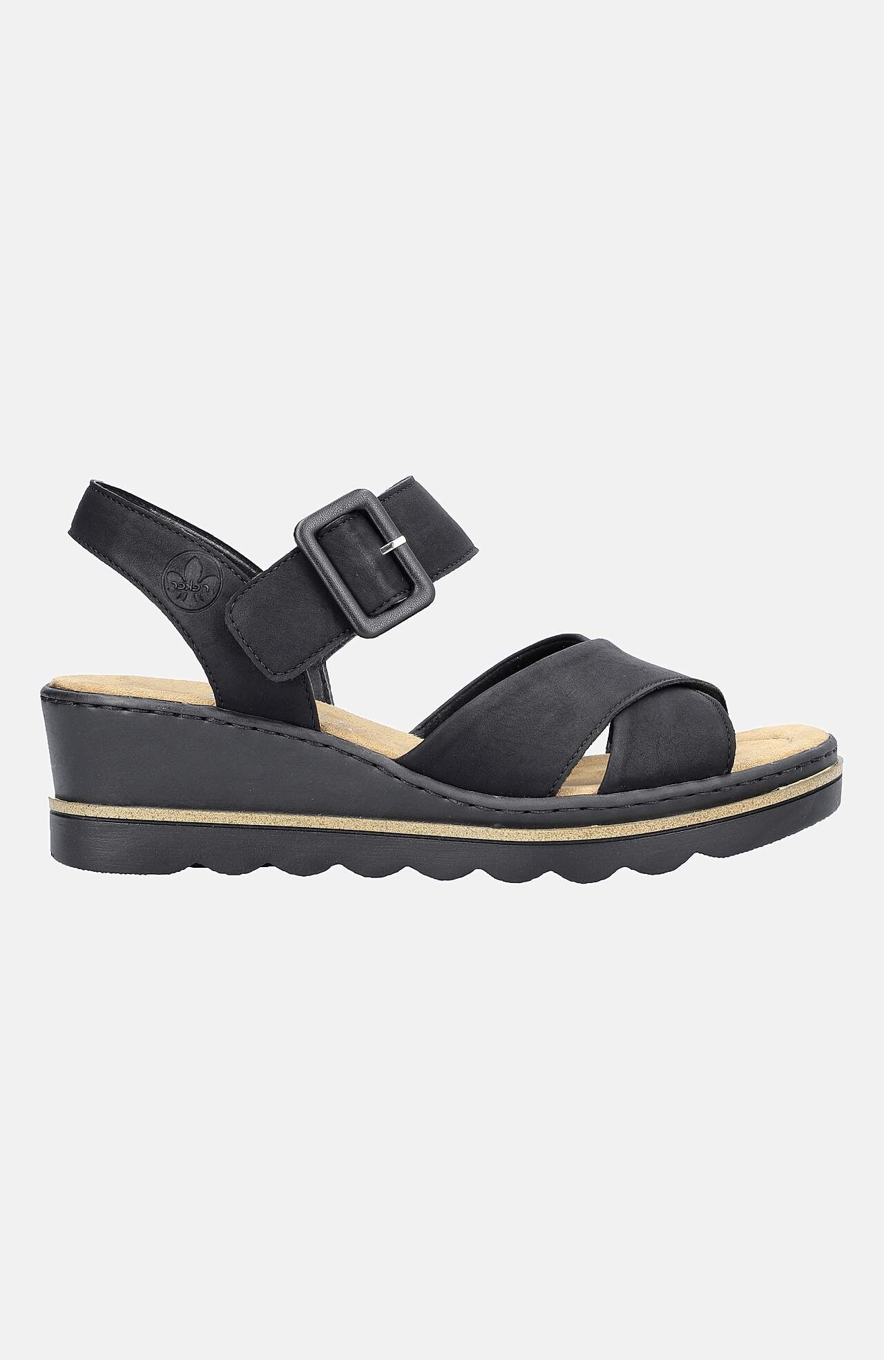 Sandal med hæl med wedgehæl