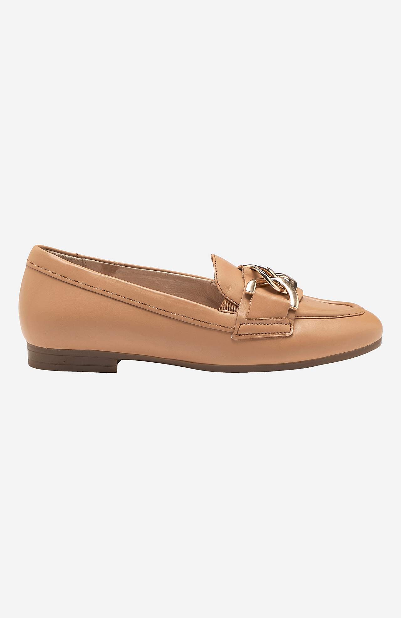 Skindloafer med kædedetalje