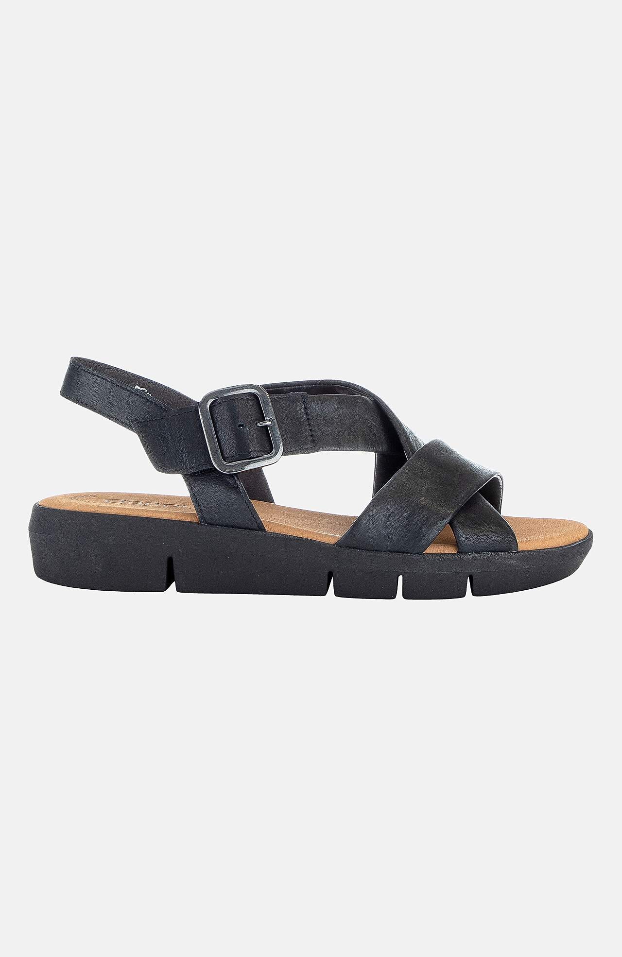 Lædersandal med remme