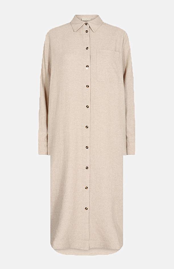 Herlig skjortekjole i hørblanding