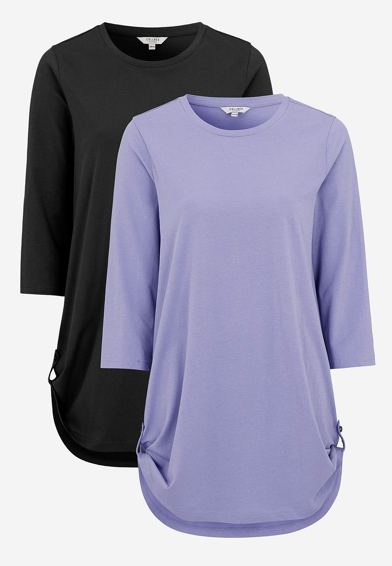 Jerseytunika med 3/4 ærme 2-pack