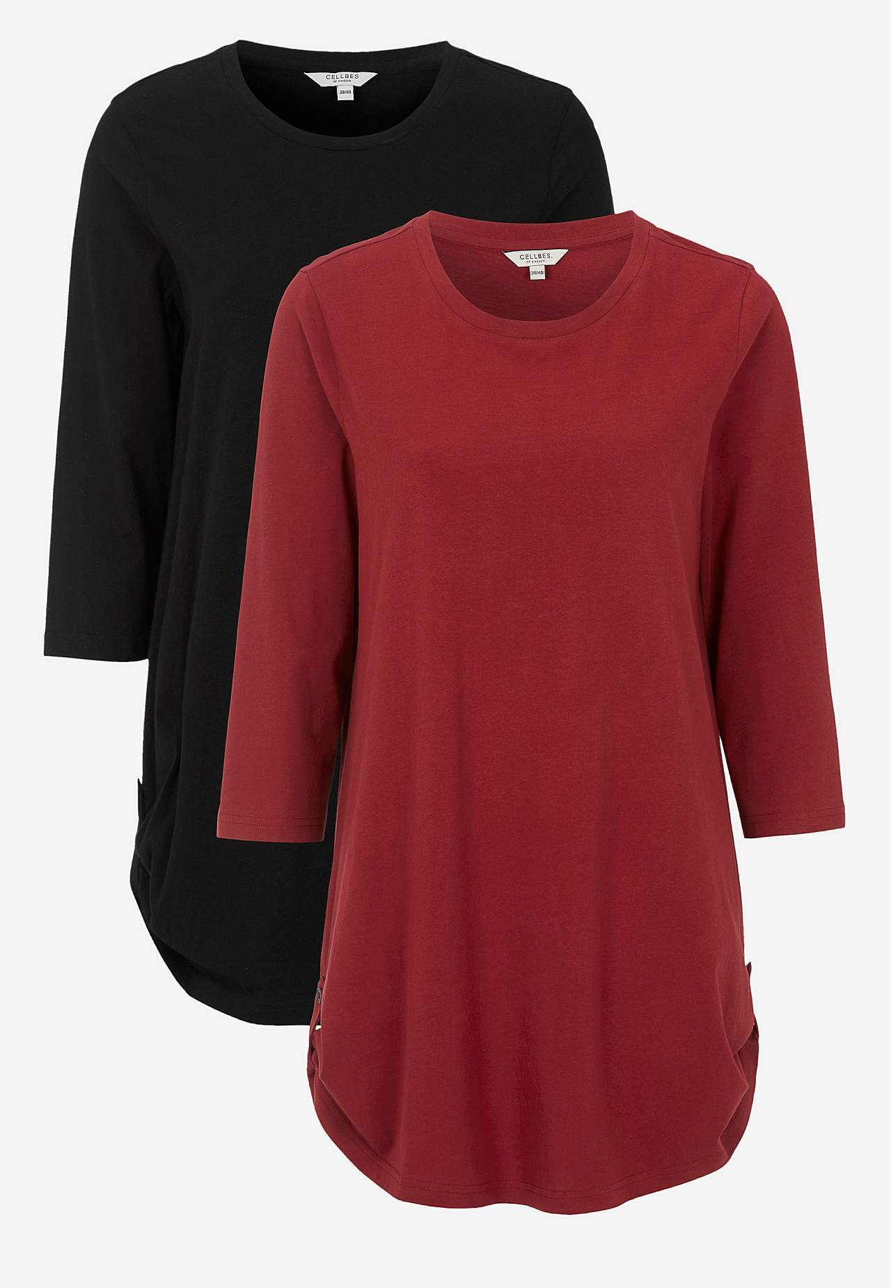 Jerseytunika med 3/4 ærme 2-pack