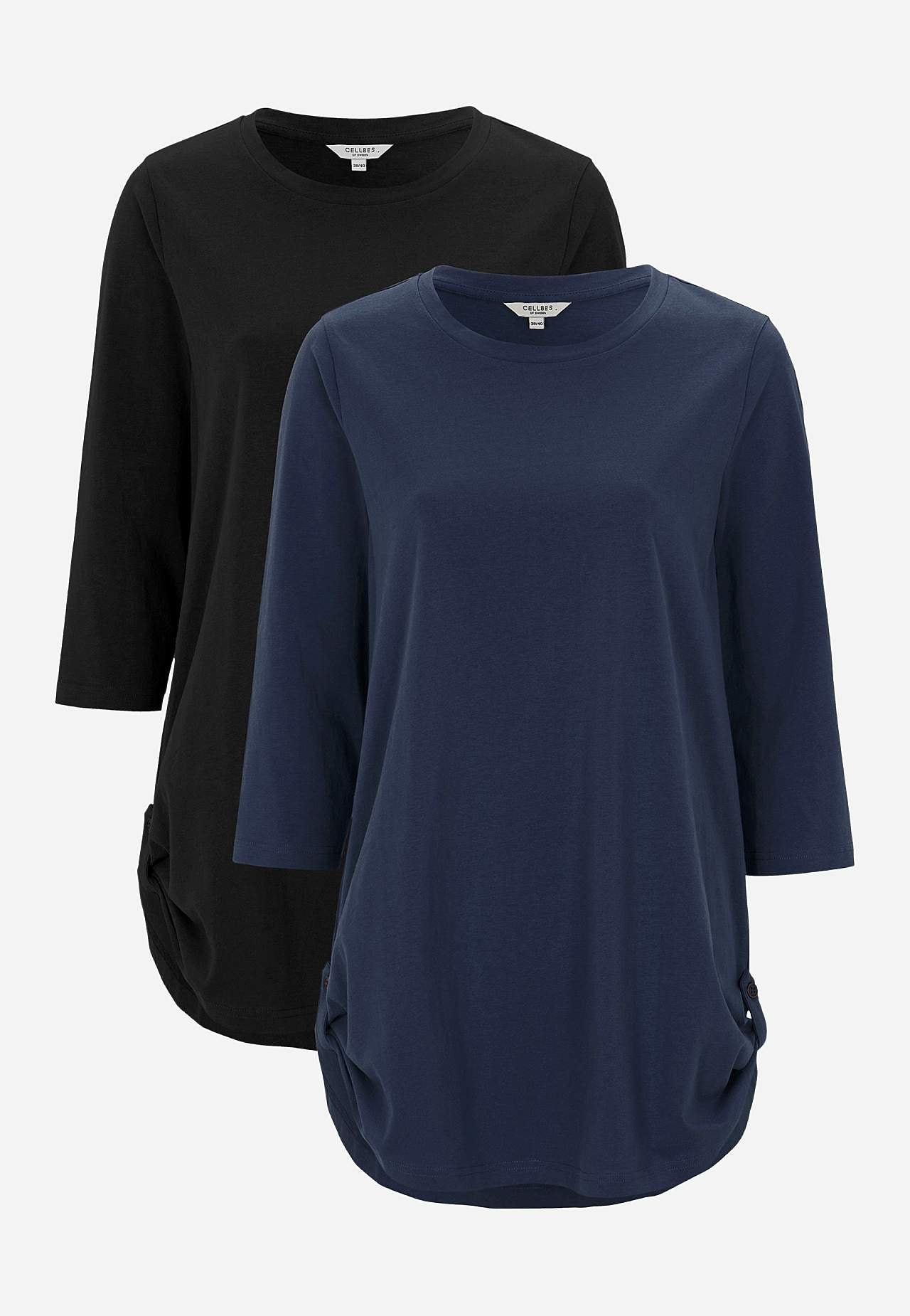 Jerseytunika med 3/4 ærme 2-pack