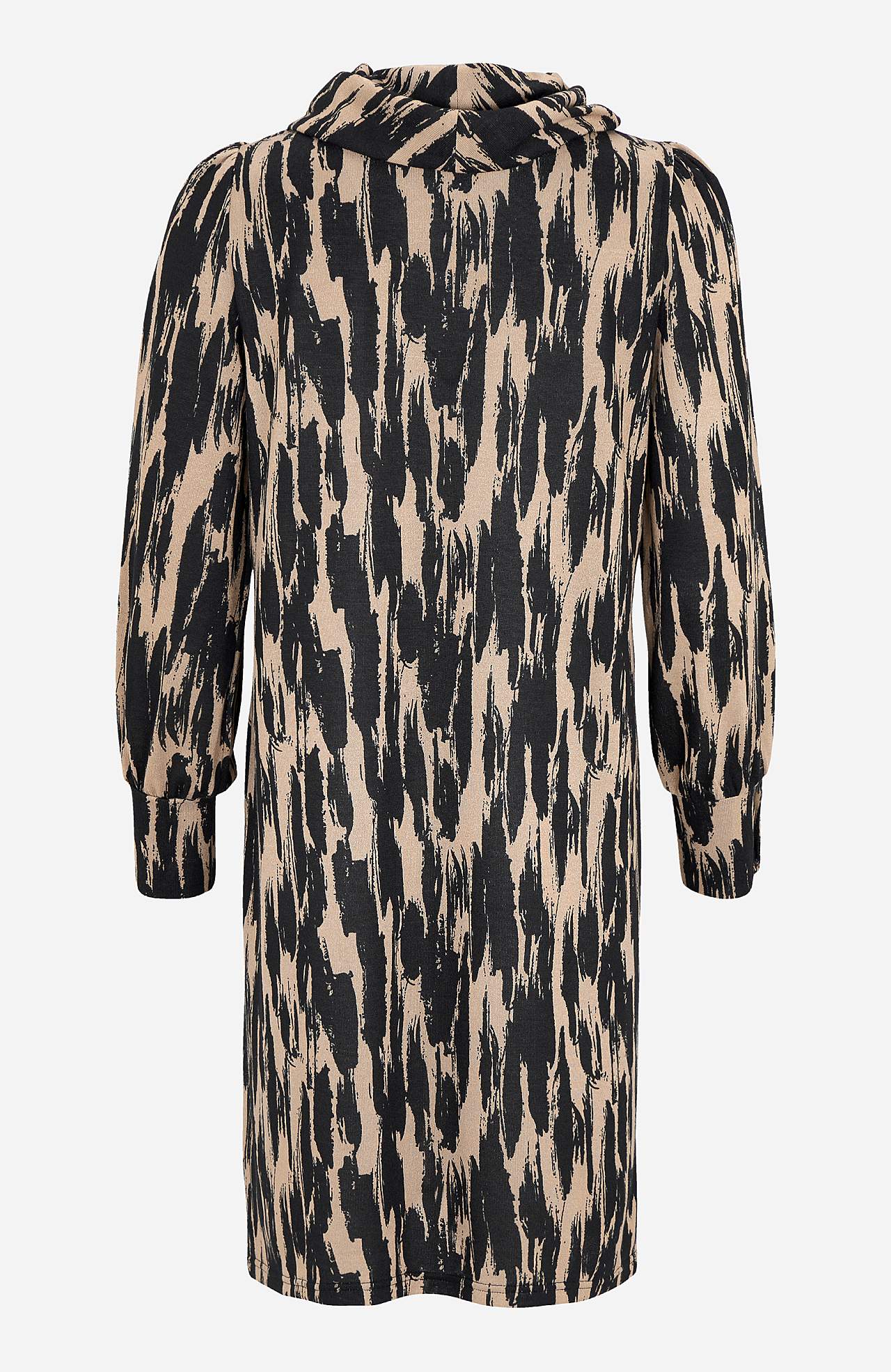 Mønstret, knælang jerseykjole