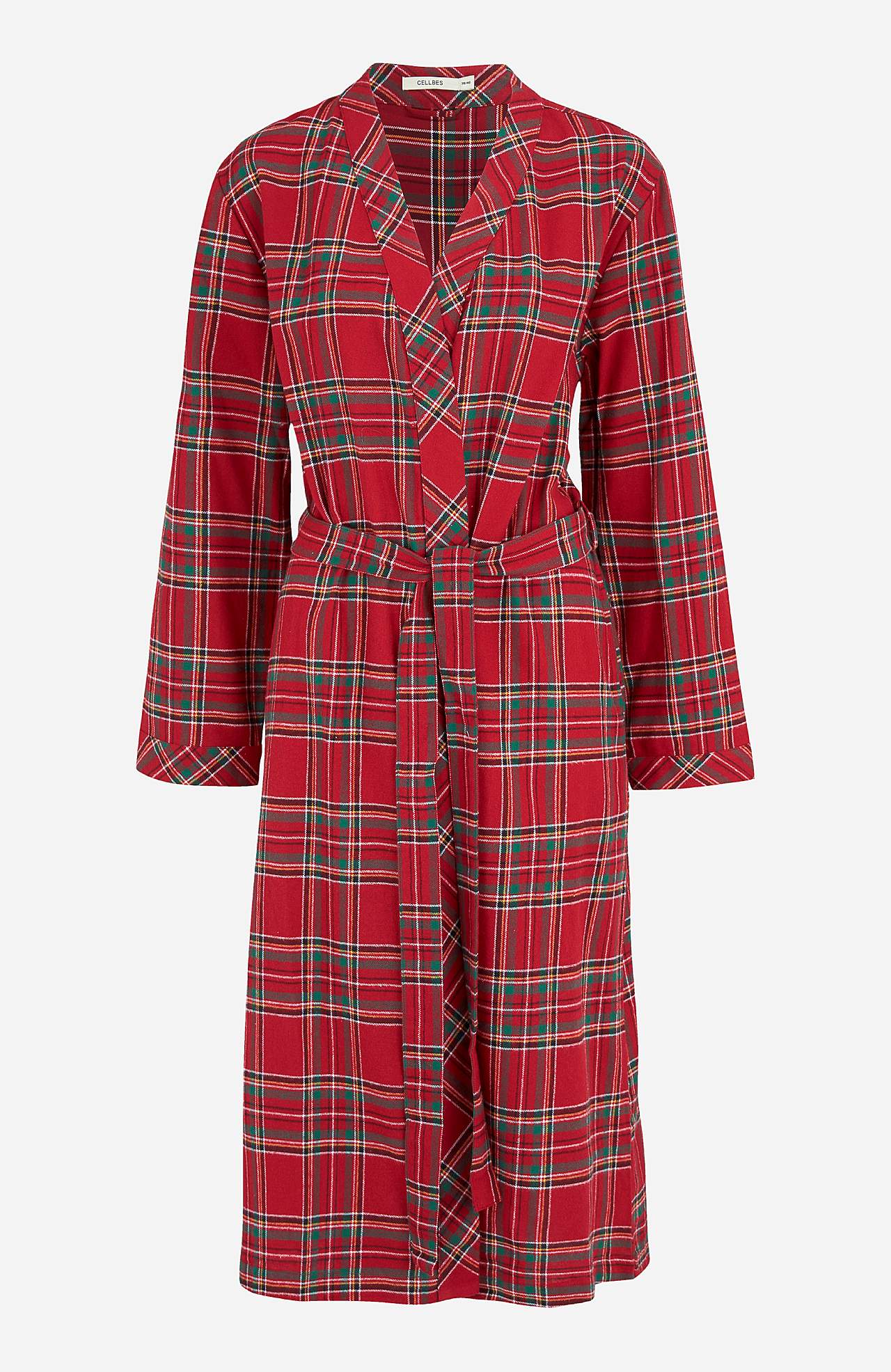 Ternet morgenkåbe i flonel