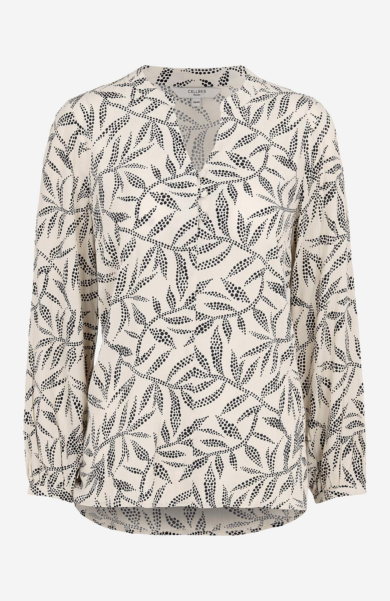 Kreppet bluse med knapper Greta