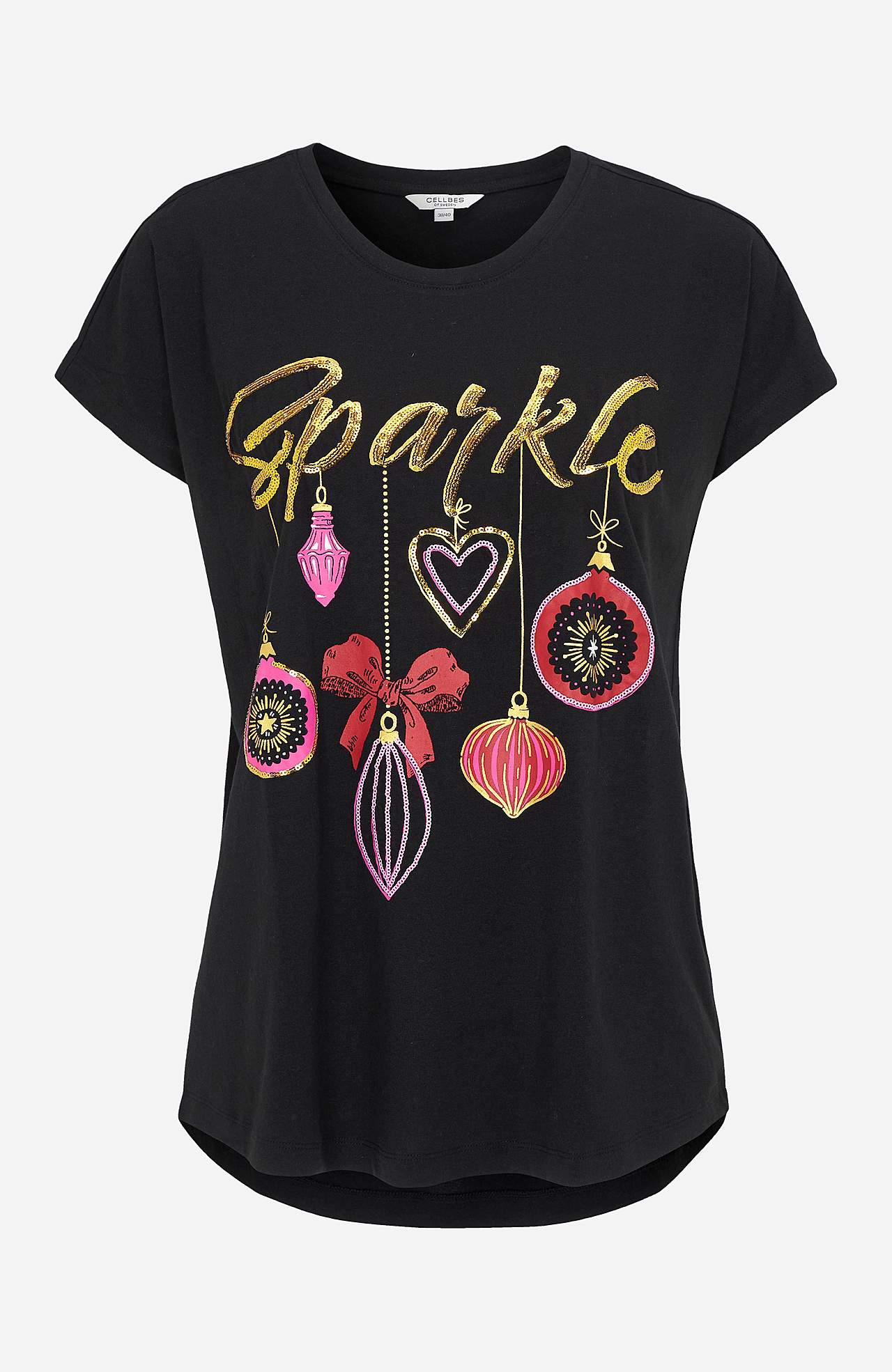 Jerseytop med pailleter Anna