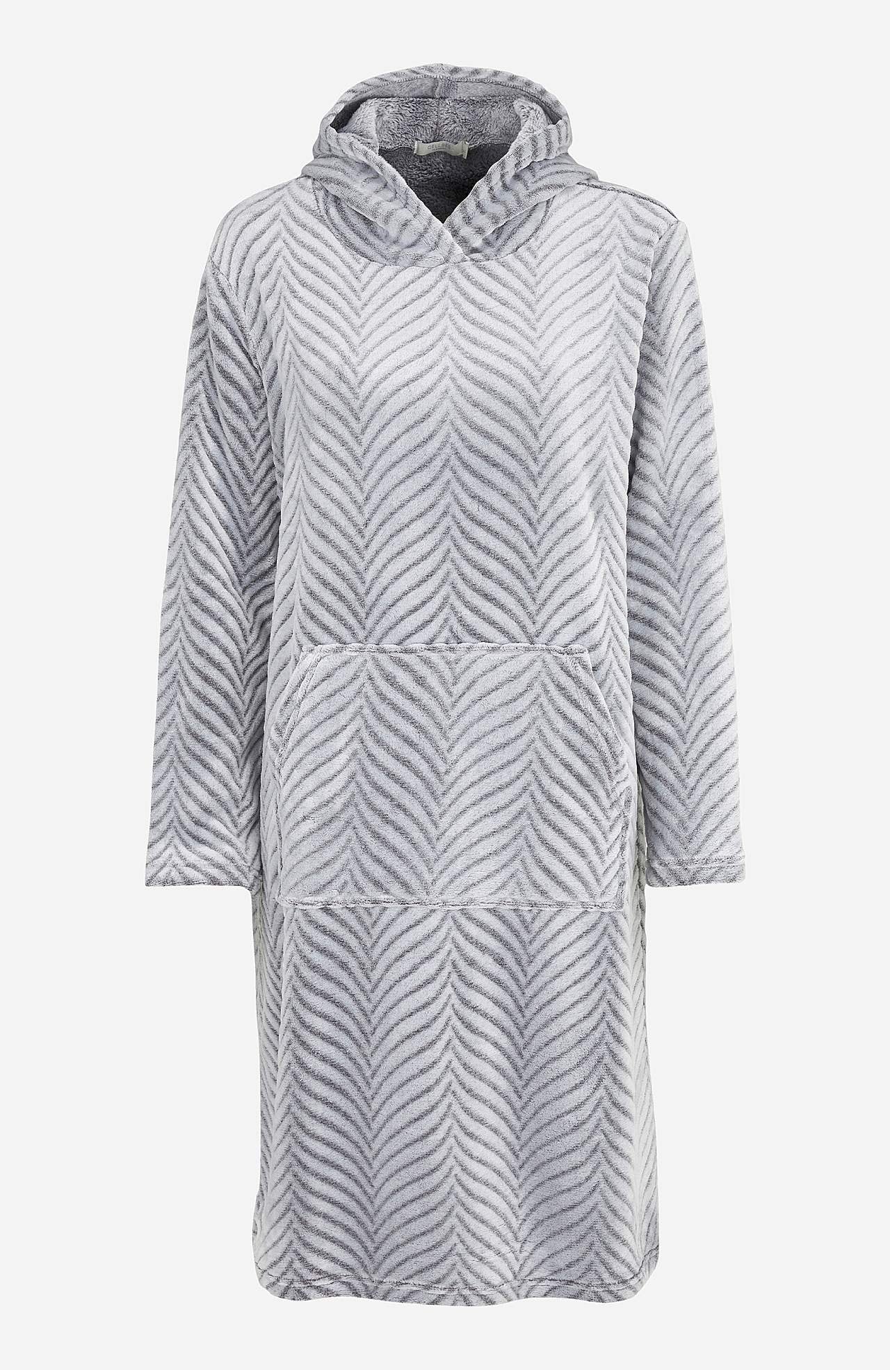 Morgenkåbe i mønstret fleece