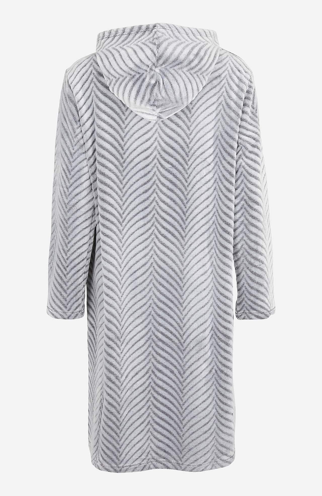 Morgenkåbe i mønstret fleece