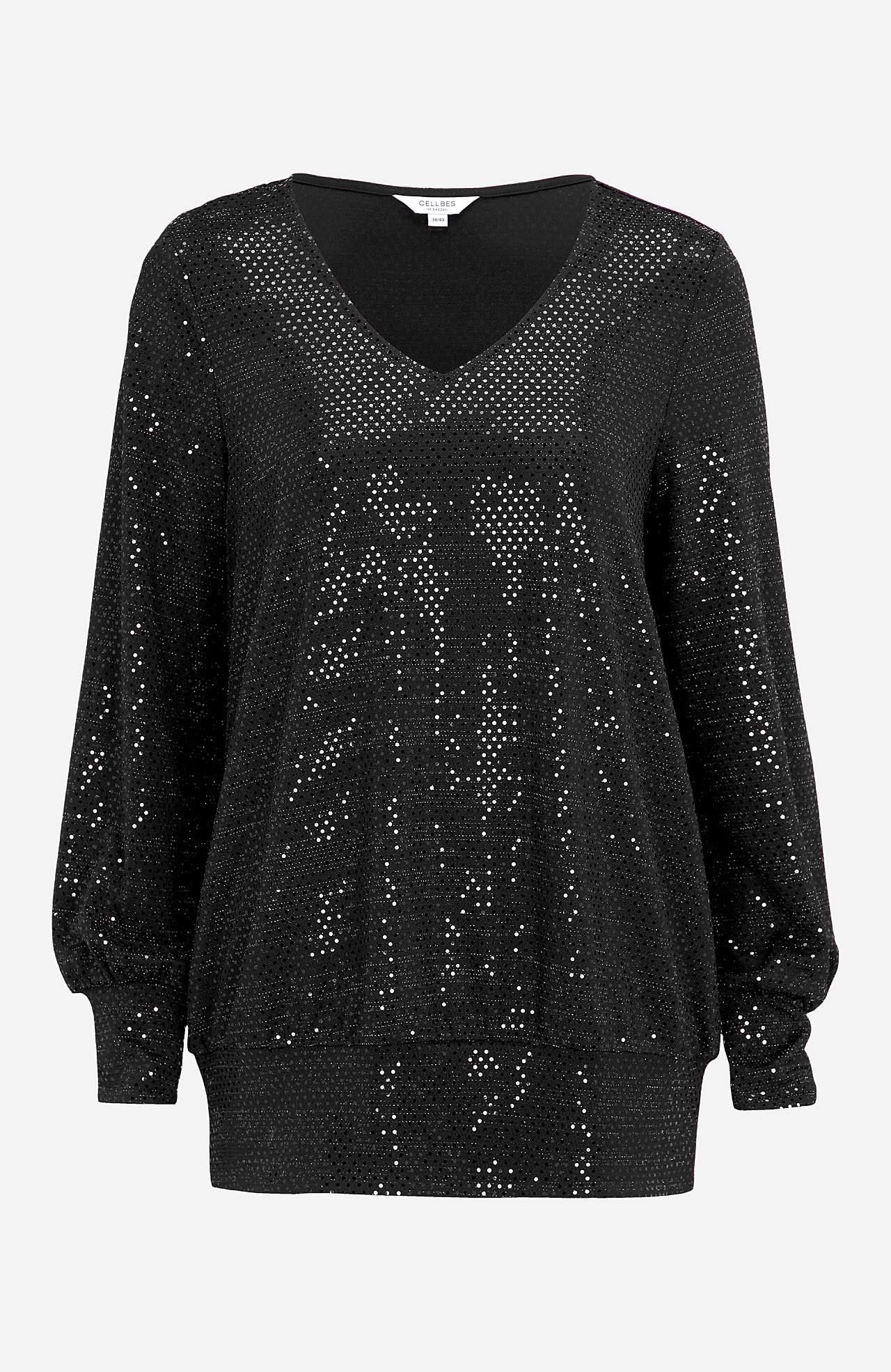 Jerseytop med pailletter