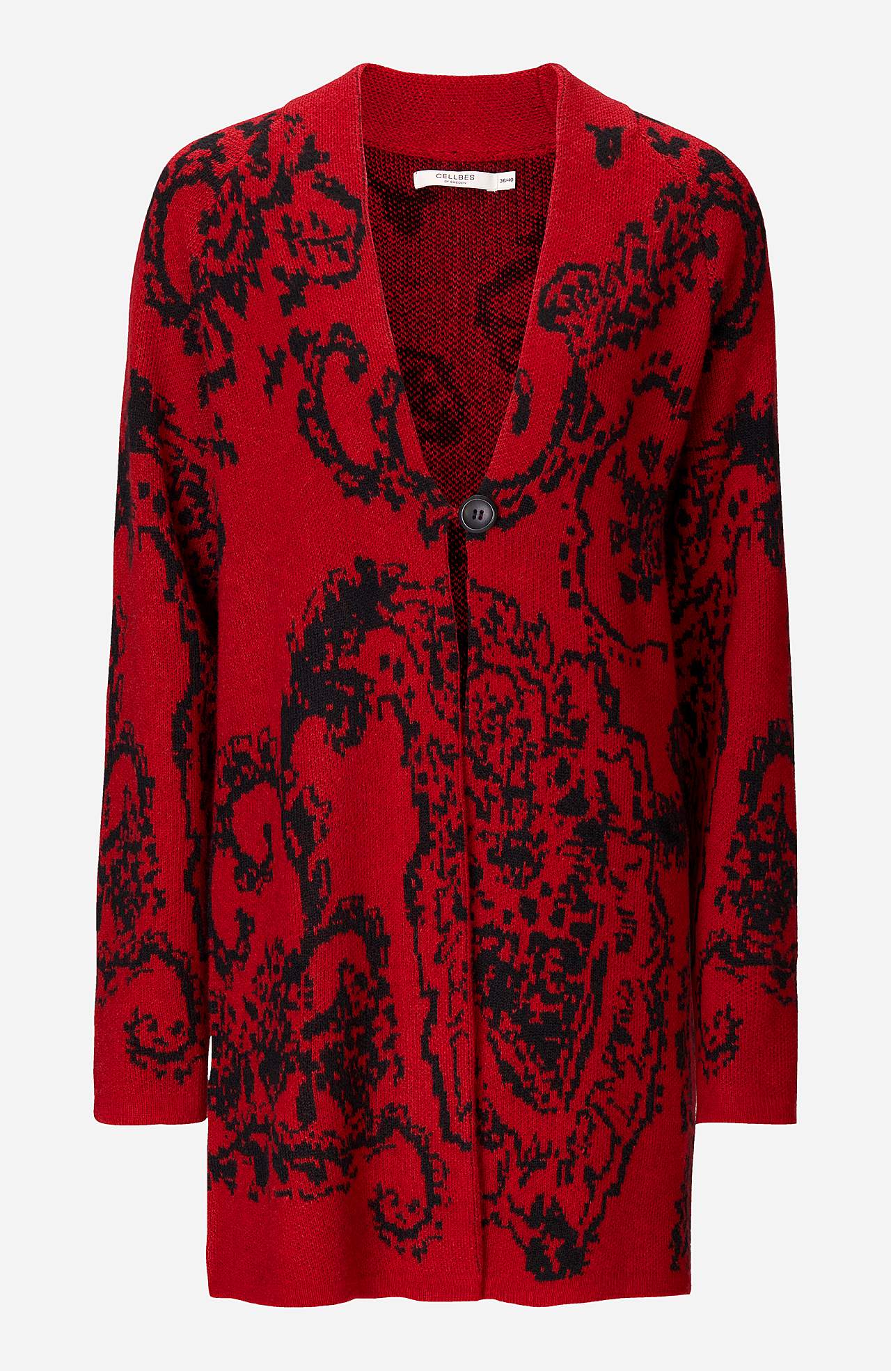 Jacquard-strikket cardigan