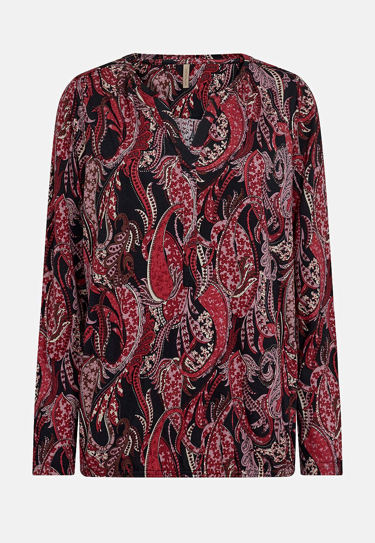 V-udskåret top med paisleymønster